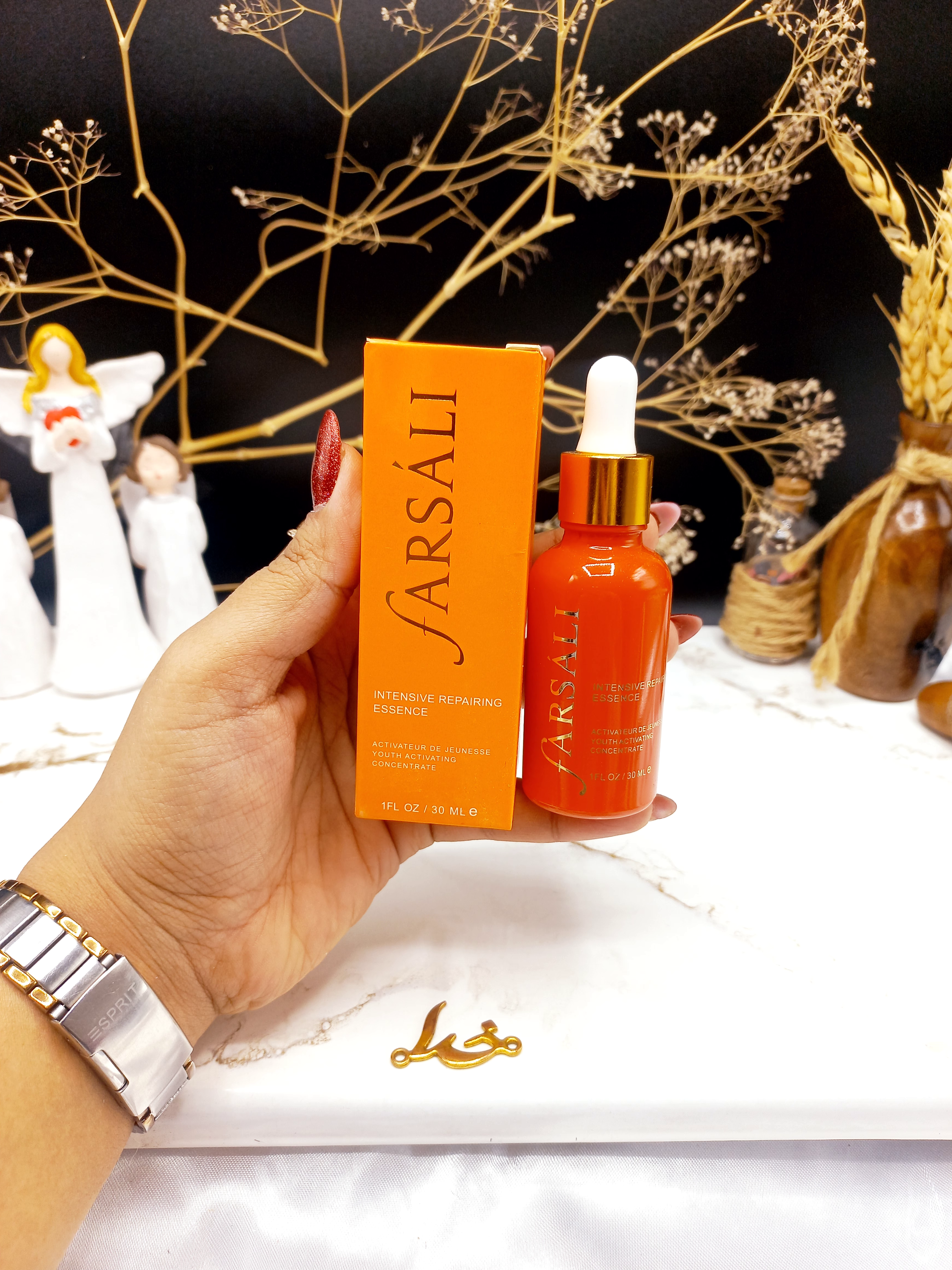 پرایمر و سرم صورت نارنجی فارسالی farsali مدل INTENSIVE REPAIRING ESSENCE