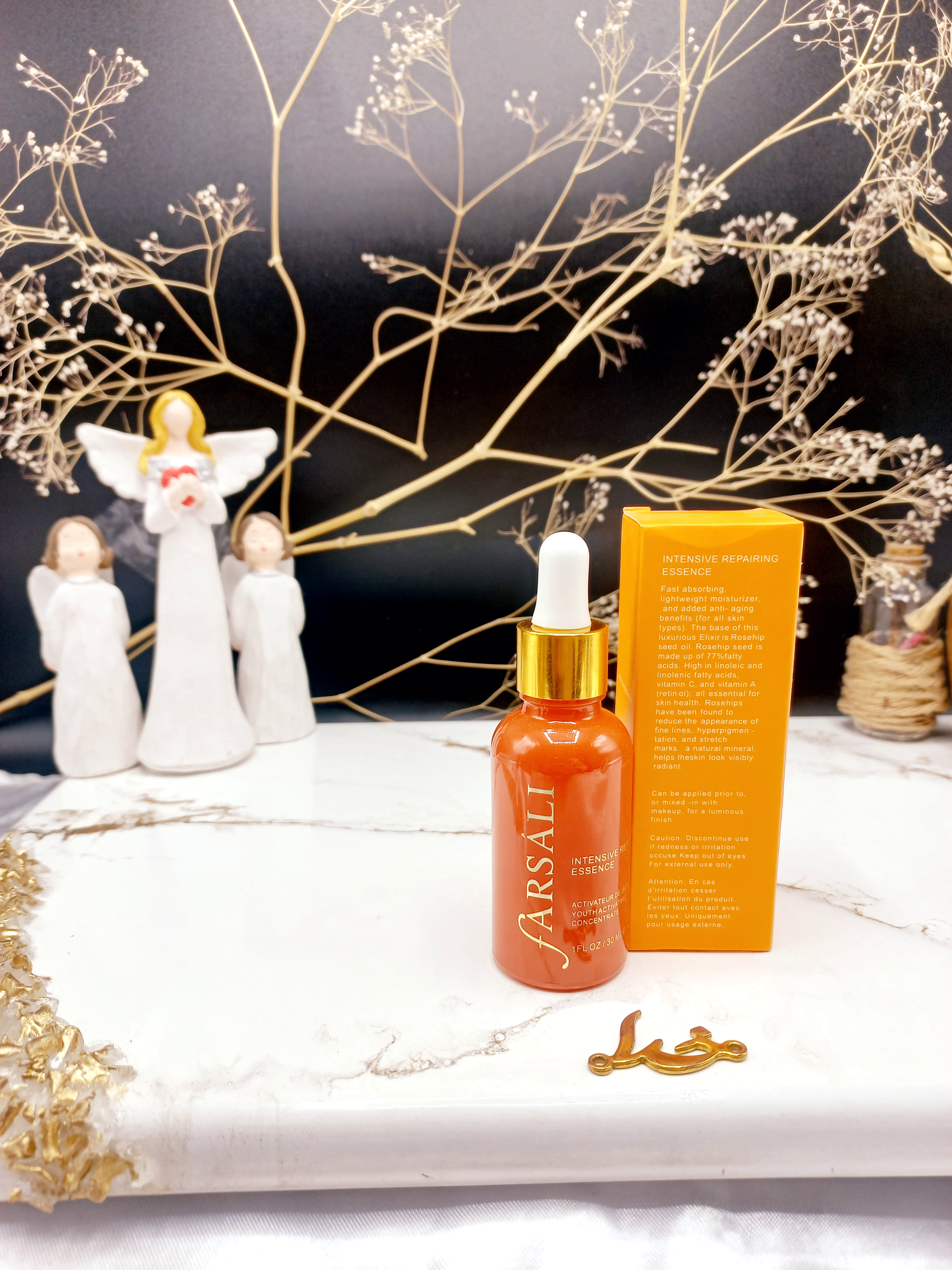 پرایمر و سرم صورت نارنجی فارسالی farsali مدل INTENSIVE REPAIRING ESSENCE