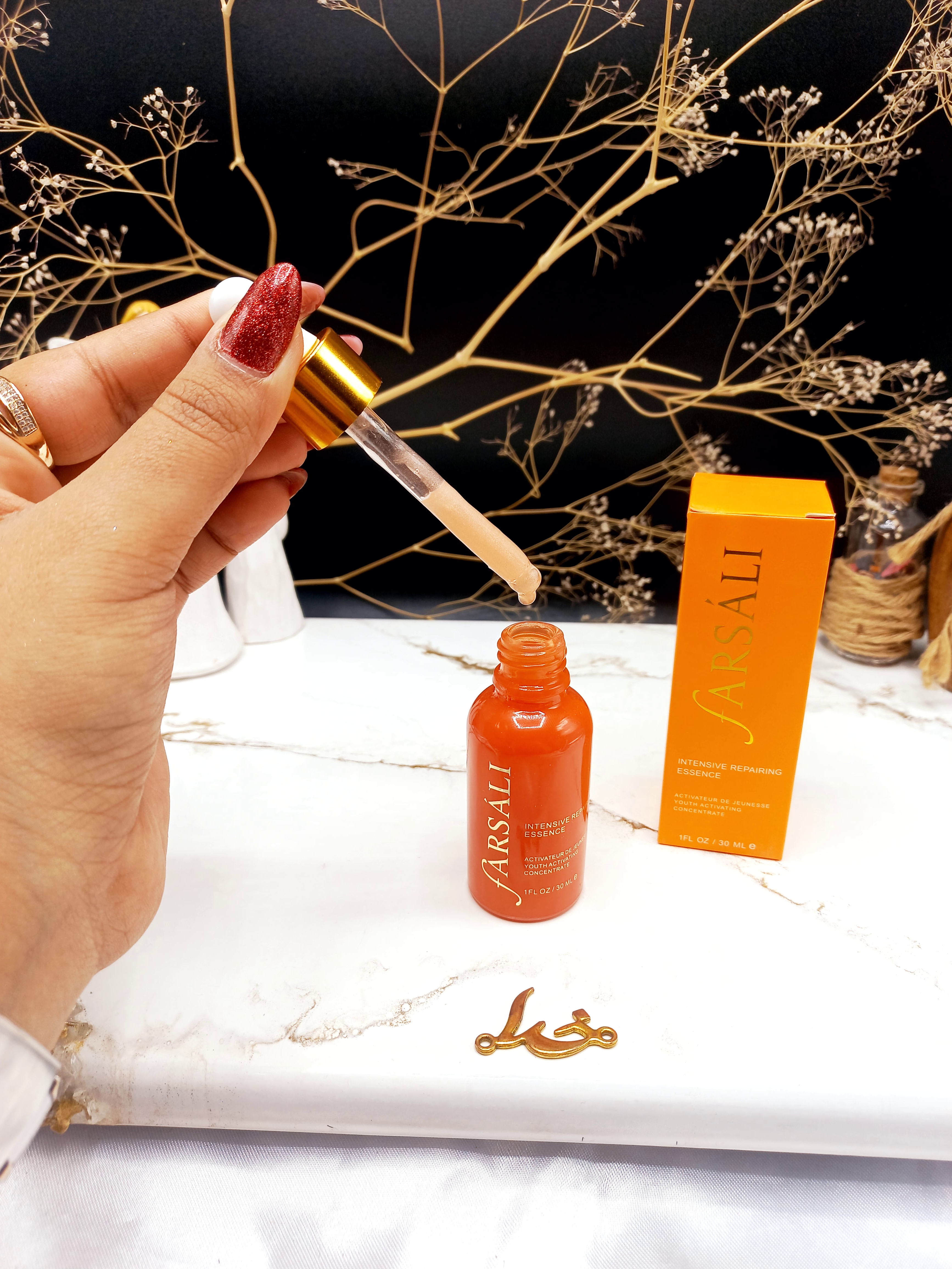 پرایمر و سرم صورت نارنجی فارسالی farsali مدل INTENSIVE REPAIRING ESSENCE