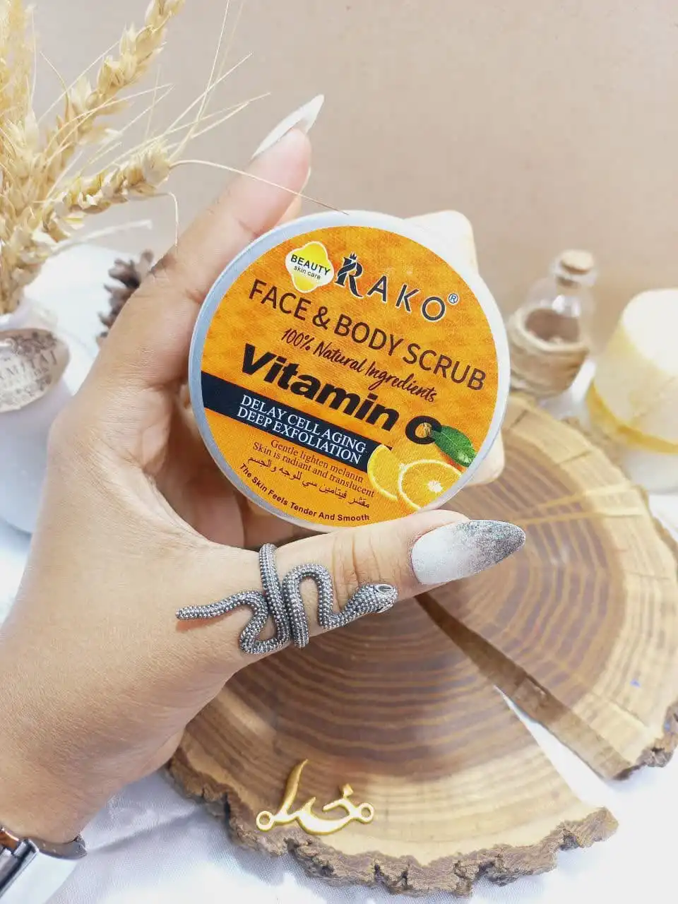 اسکراب شنی صورت و بدن رایحه ویتامین سی راکو RAKO اصلی کد RK1023