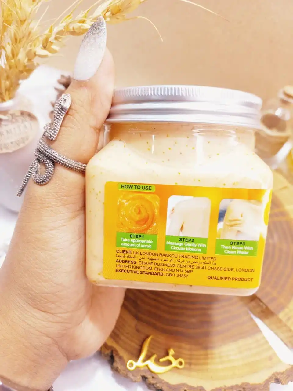 اسکراب شنی صورت و بدن رایحه ویتامین سی راکو RAKO اصلی کد RK1023