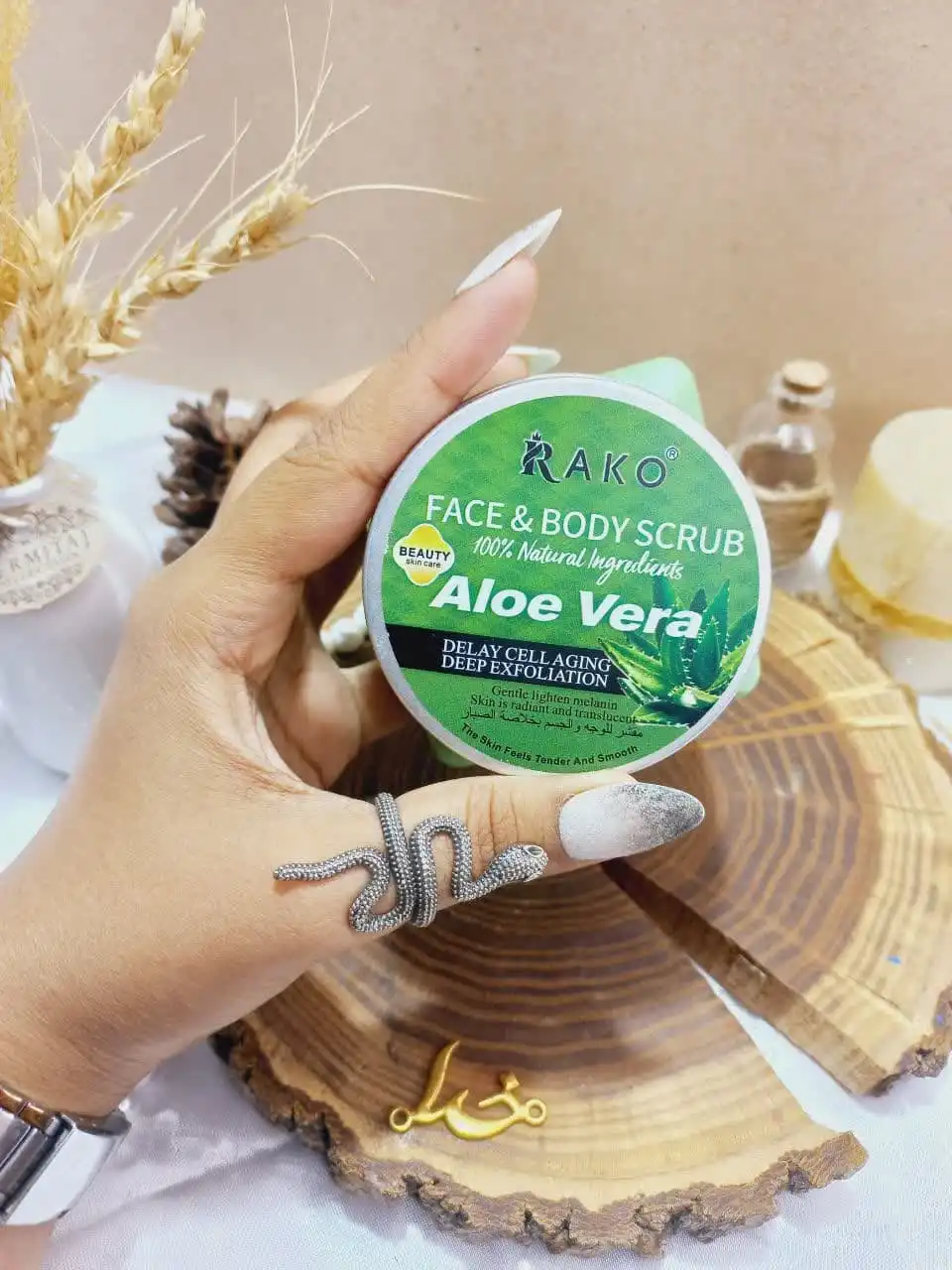 اسکراب شنی صورت و بدن رایحه آلوئه ورا راکو RAKO اصلی کد RK1022