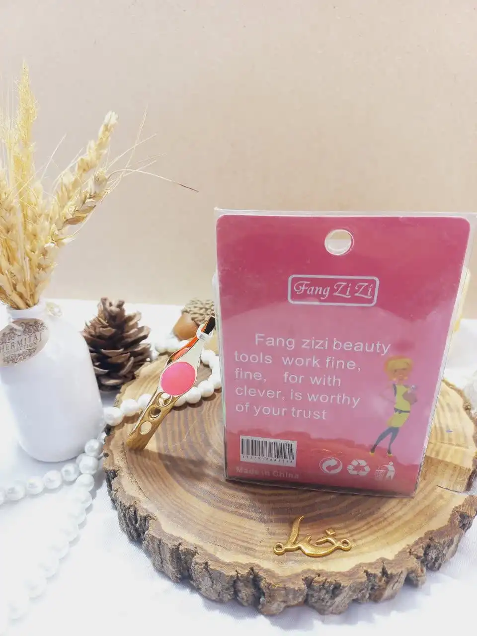 موچین استیل انبری دکمه دار طلایی FANG ZI ZI