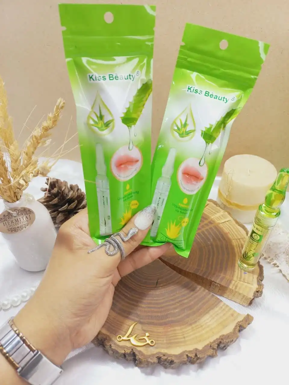 حجم دهنده لب آلوئه ورا کیس بیوتی KISS BEAUTY روکش دار کد 70100