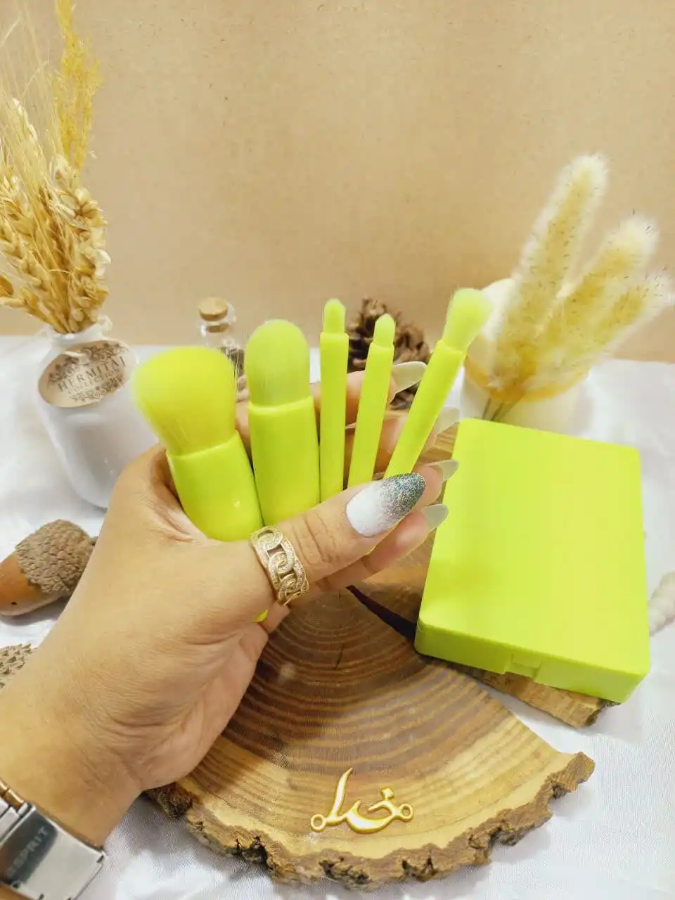 ست براش باکس دار 6 تیکه سبز فسفری