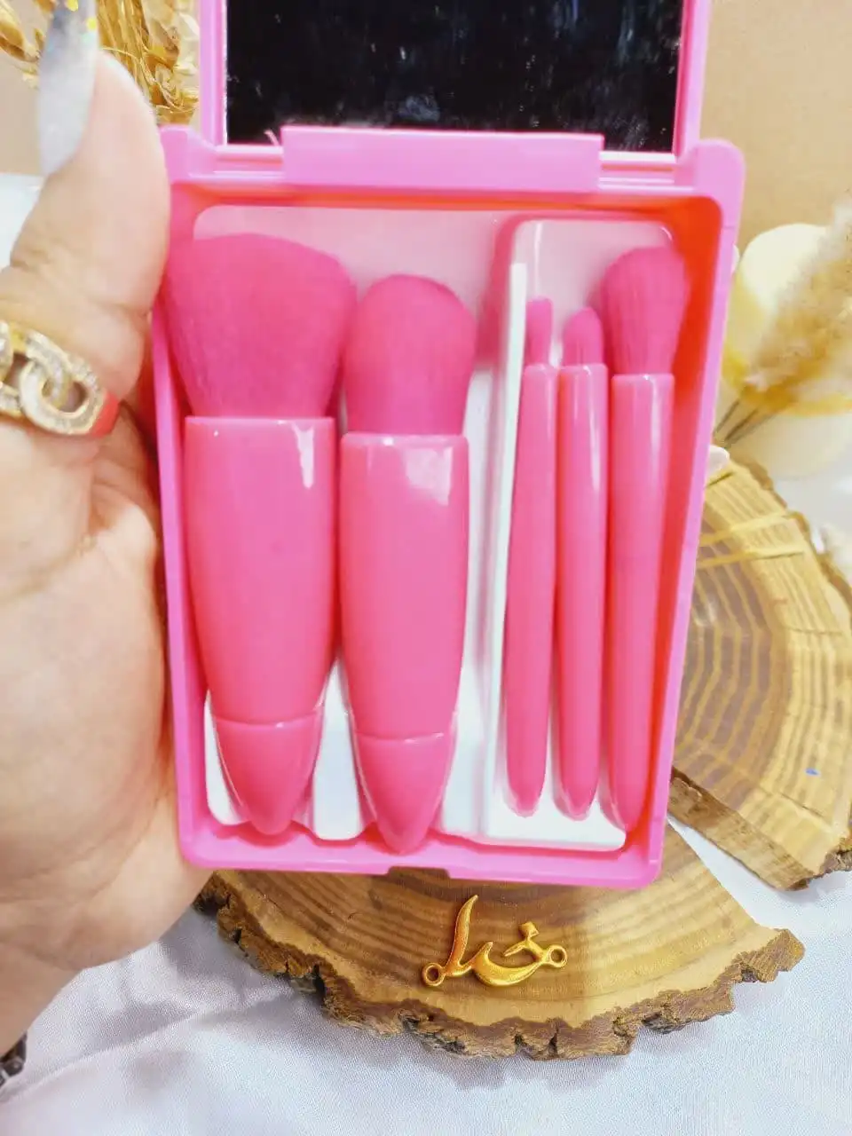 ست براش باکس دار 6 تیکه سرخابی