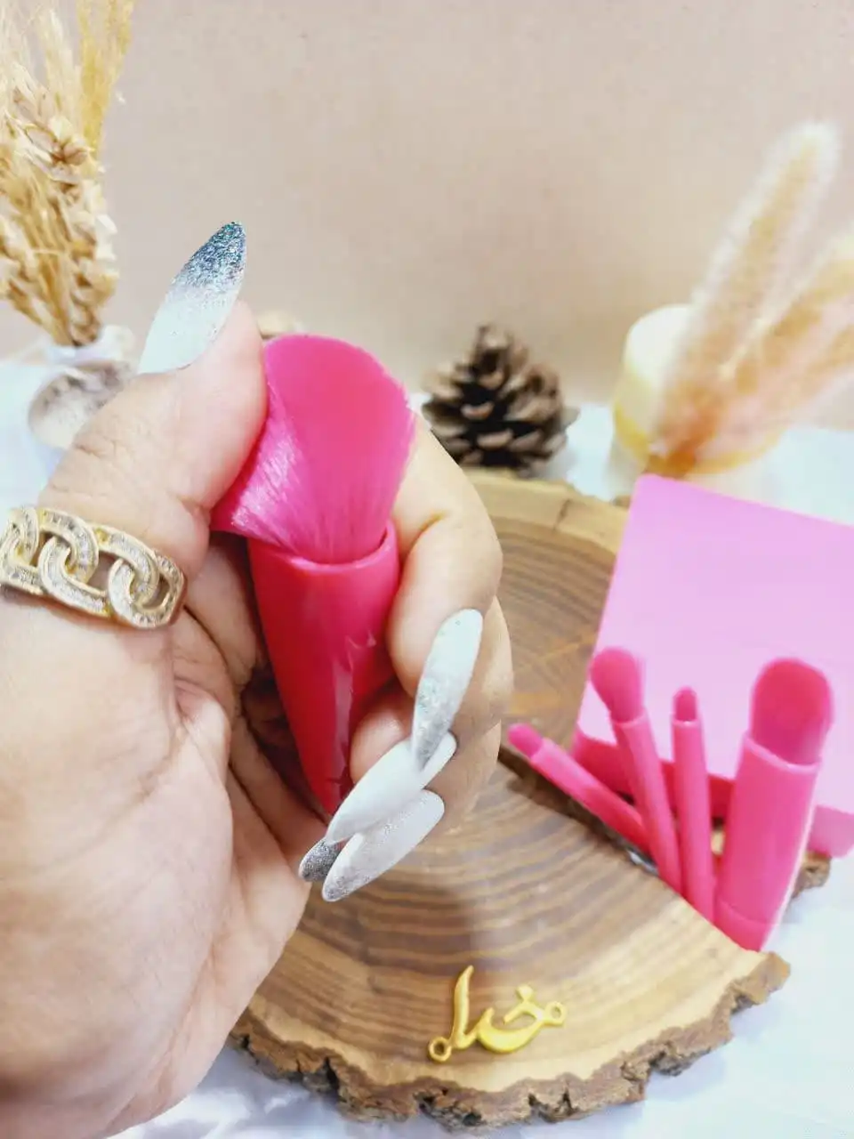 ست براش باکس دار 6 تیکه سرخابی