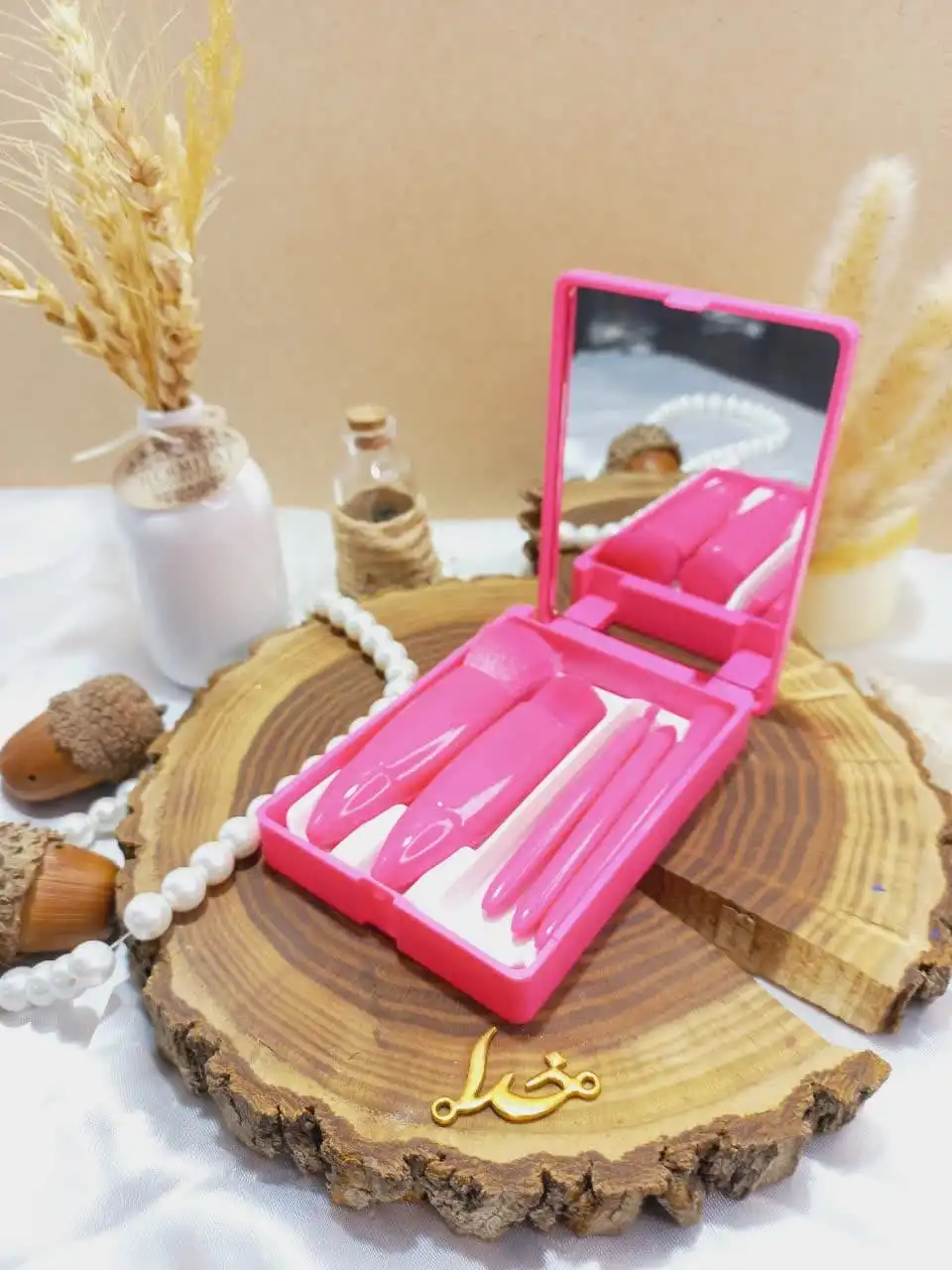 ست براش باکس دار 6 تیکه سرخابی