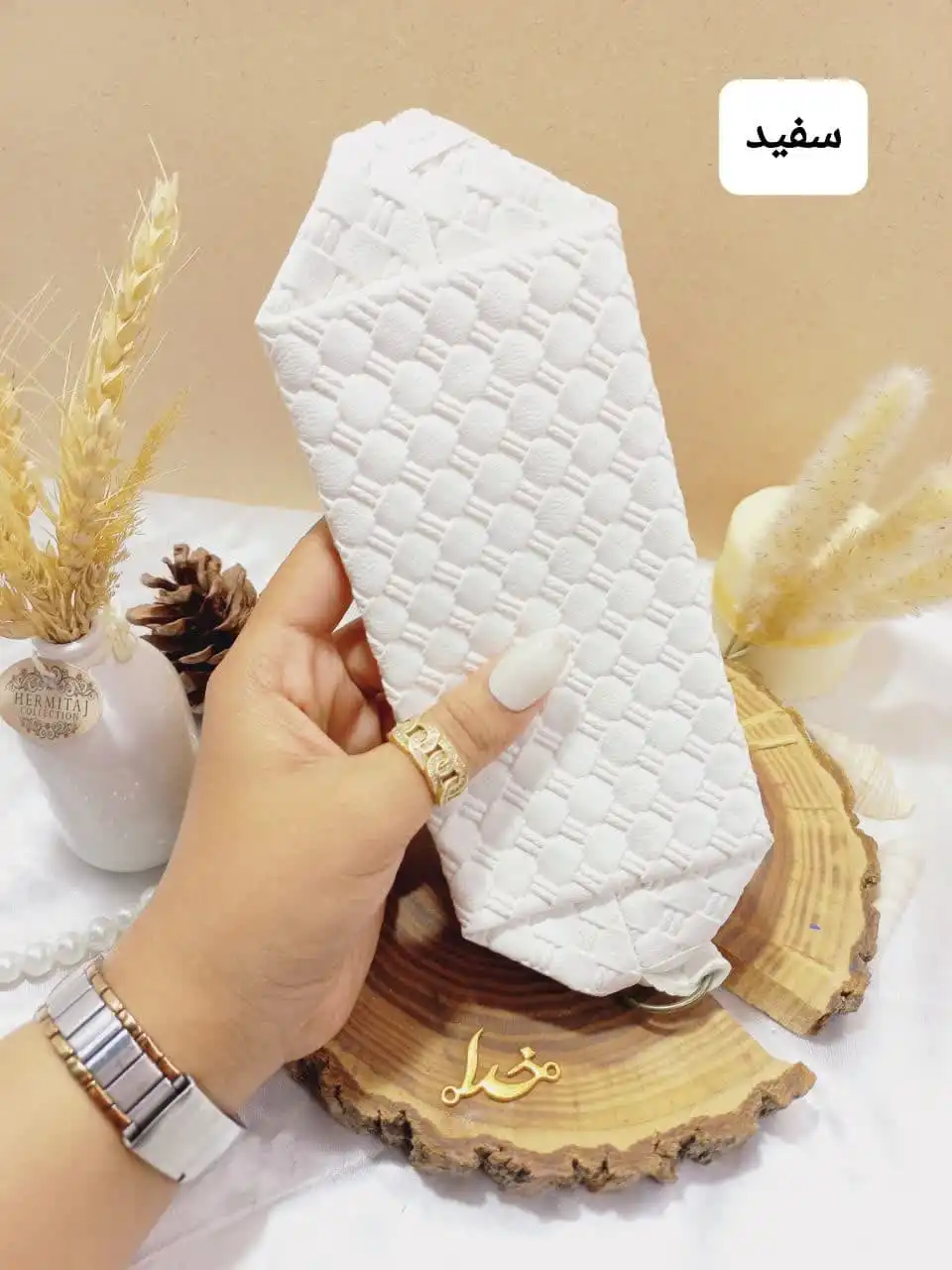 کیف چرمی فوق العاده با کیفیت طرح مکعبی سایز بزرگ طرح 2