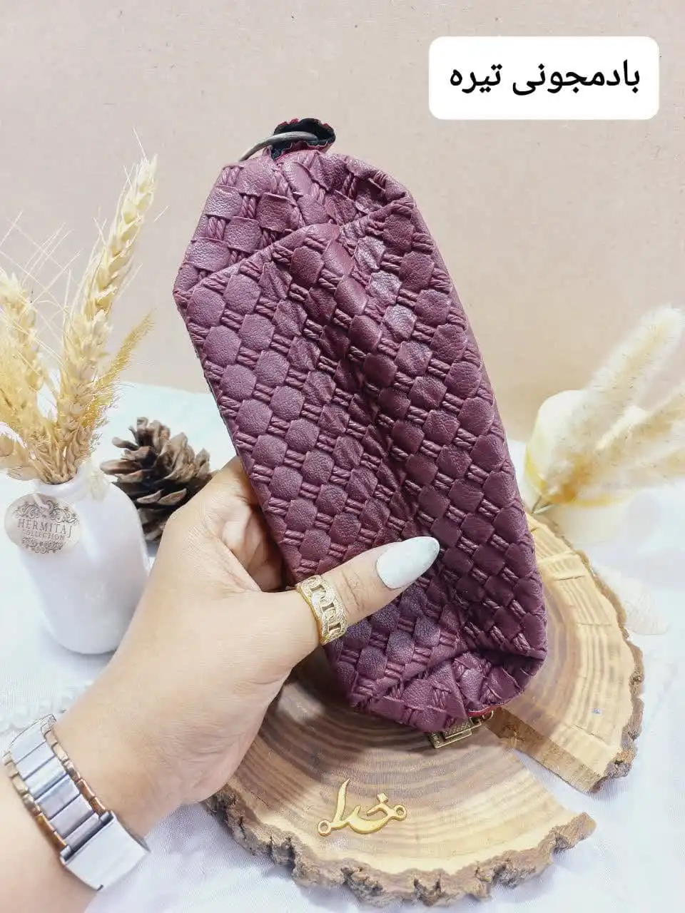 کیف چرمی فوق العاده با کیفیت طرح مکعبی سایز بزرگ طرح 2