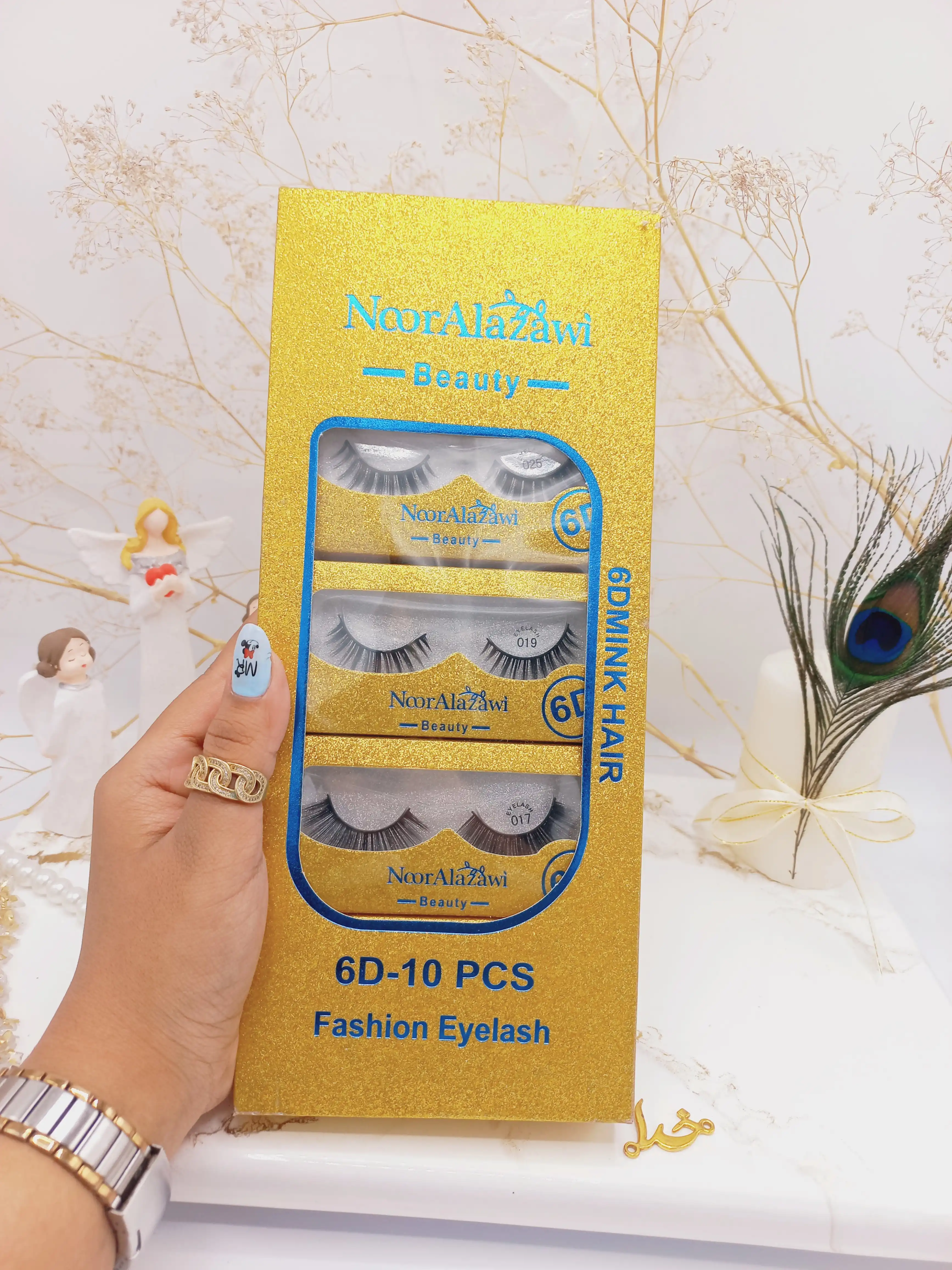 مژه مصنوعی NoorAlazawi beauty 9D کد JM03 کارتن طلایی