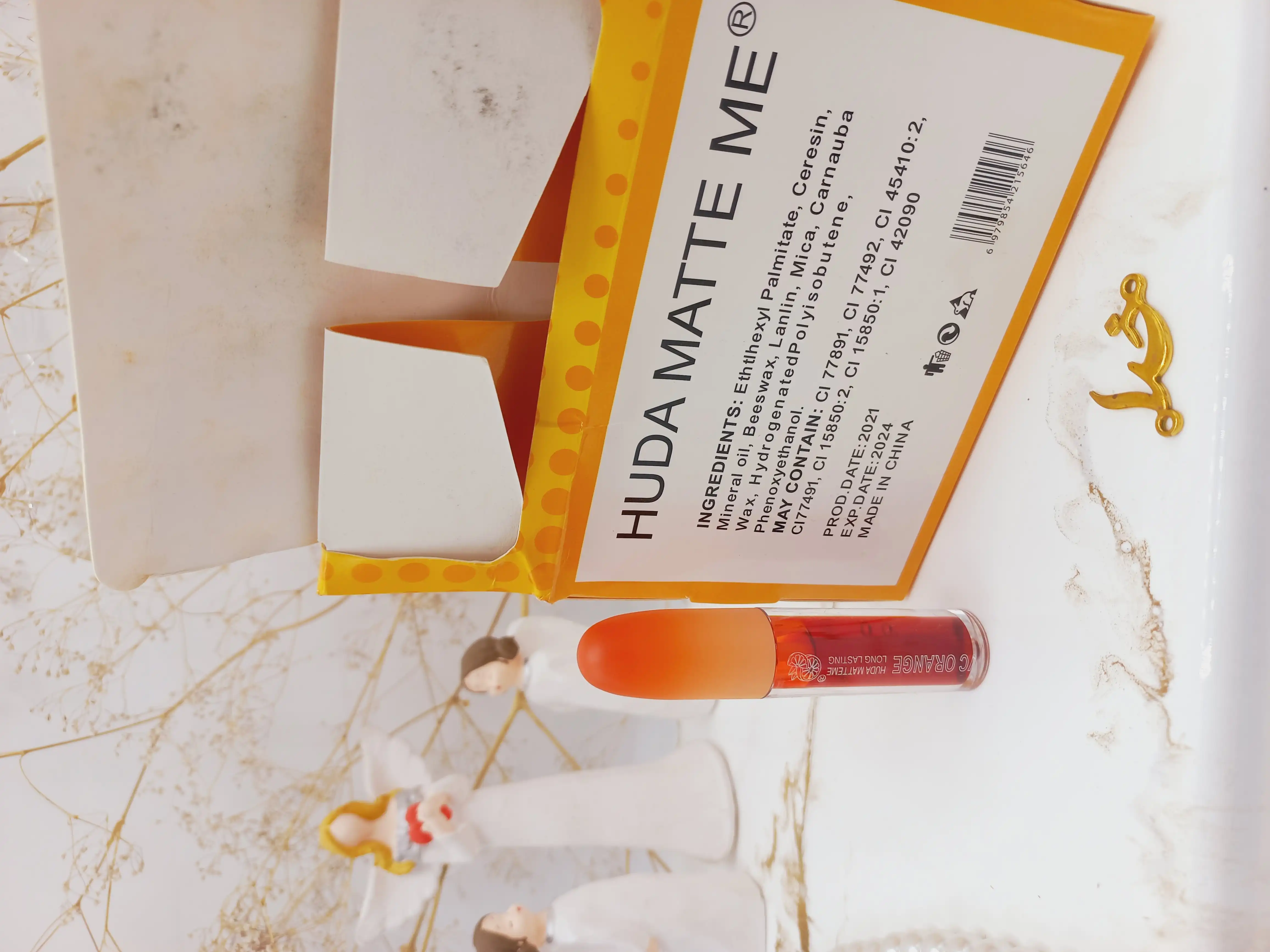 تیت لب پرتقالی هدا مات می HUDA MATTE ME کد X117