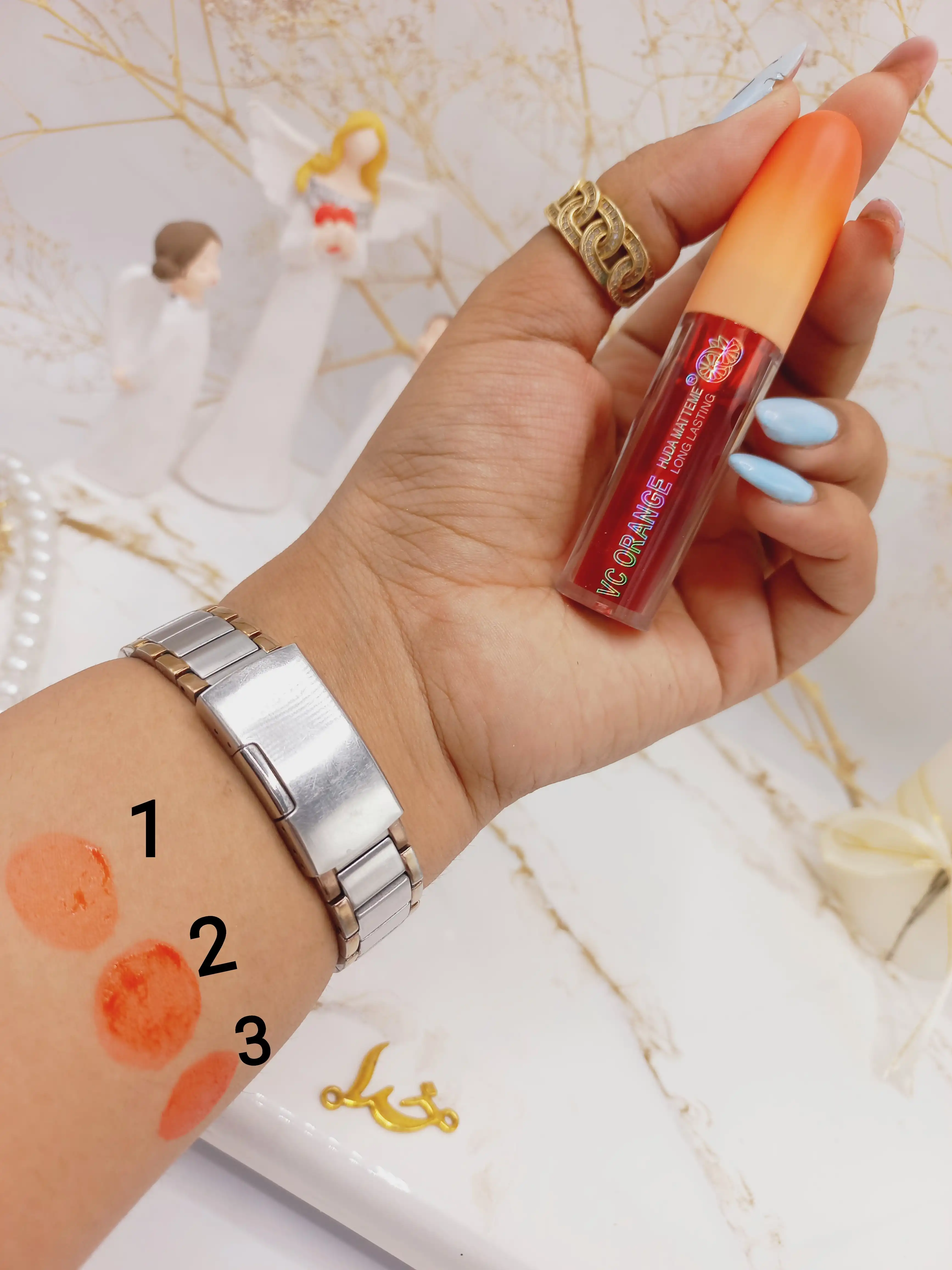 تیت لب پرتقالی هدا مات می HUDA MATTE ME کد X117