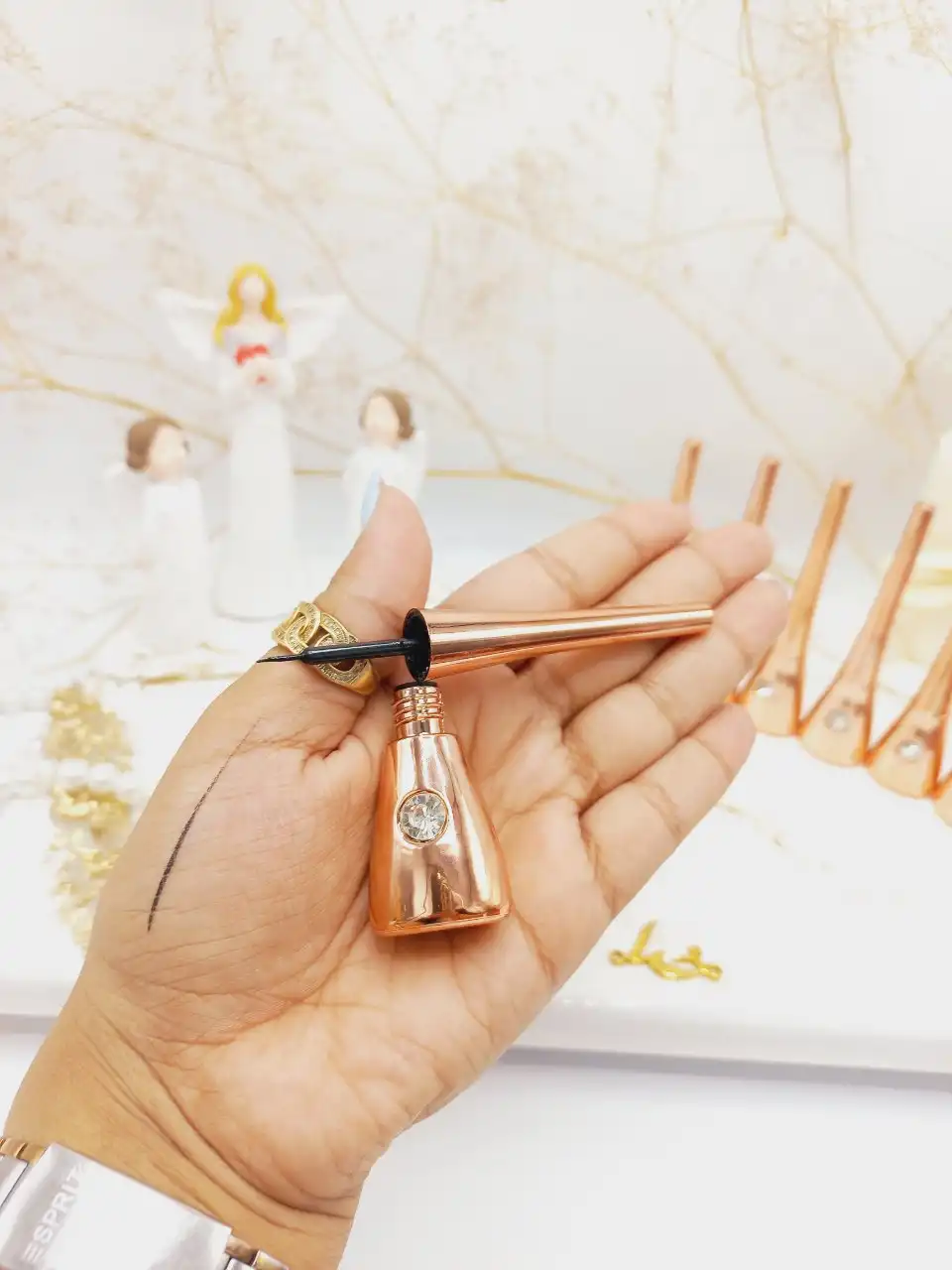 خط چشم بی نظیر ضد آب مویی پینک کی PINK KEY کوزه ای الماسی کد PK5046