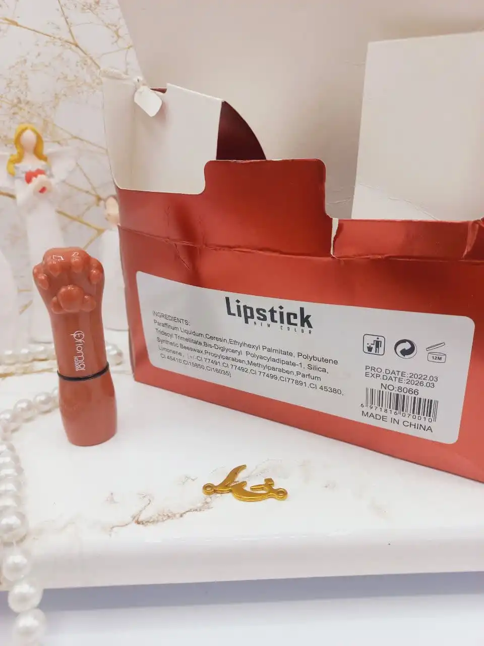 پک 6 تایی رژ جامد پرطرفدار فلورمار طرح پنجه گربه کد 8066