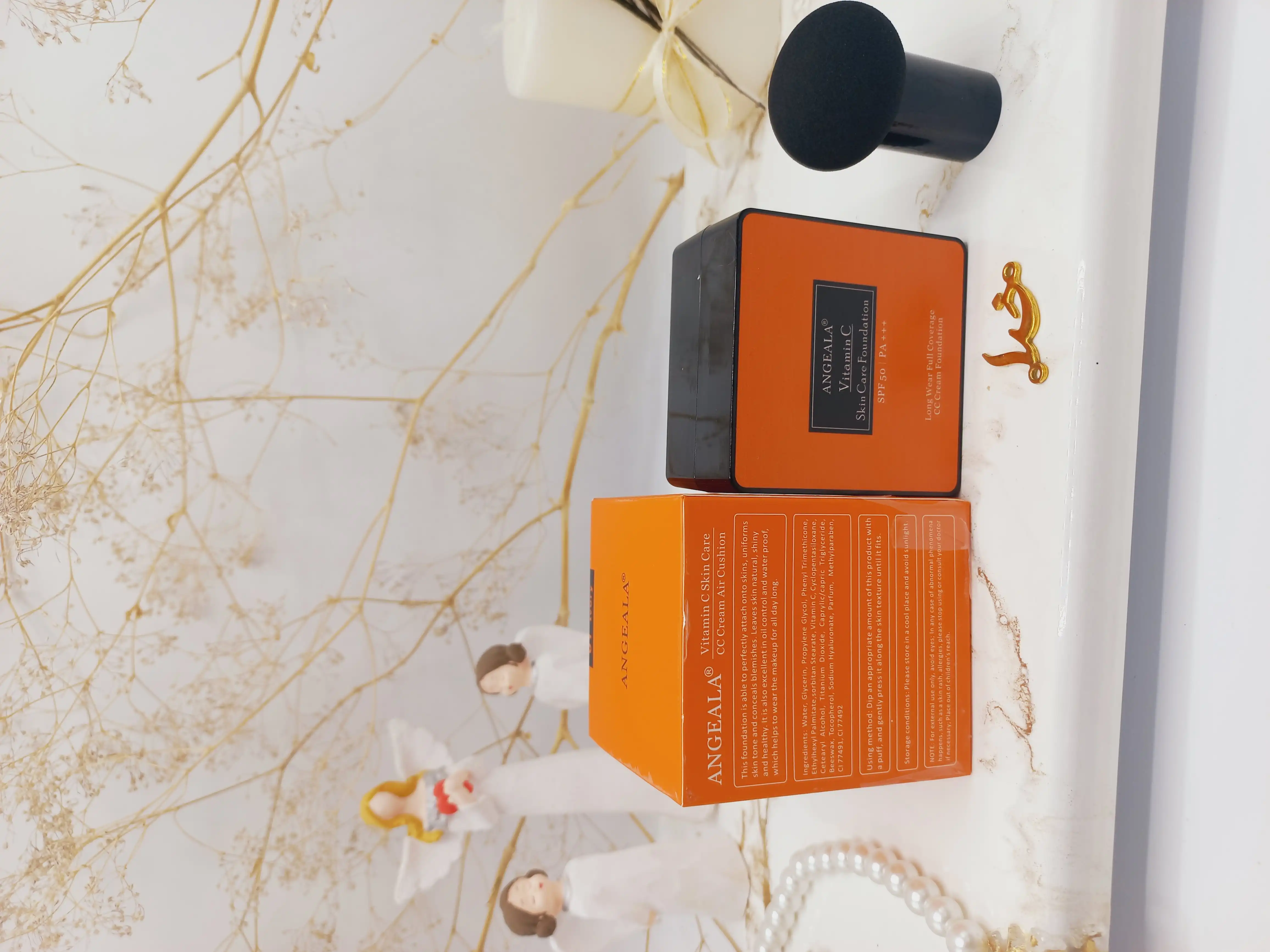 کوشن کرم پودری آنجلا ANGEALA حاوی ویتامین E و A کد 2127