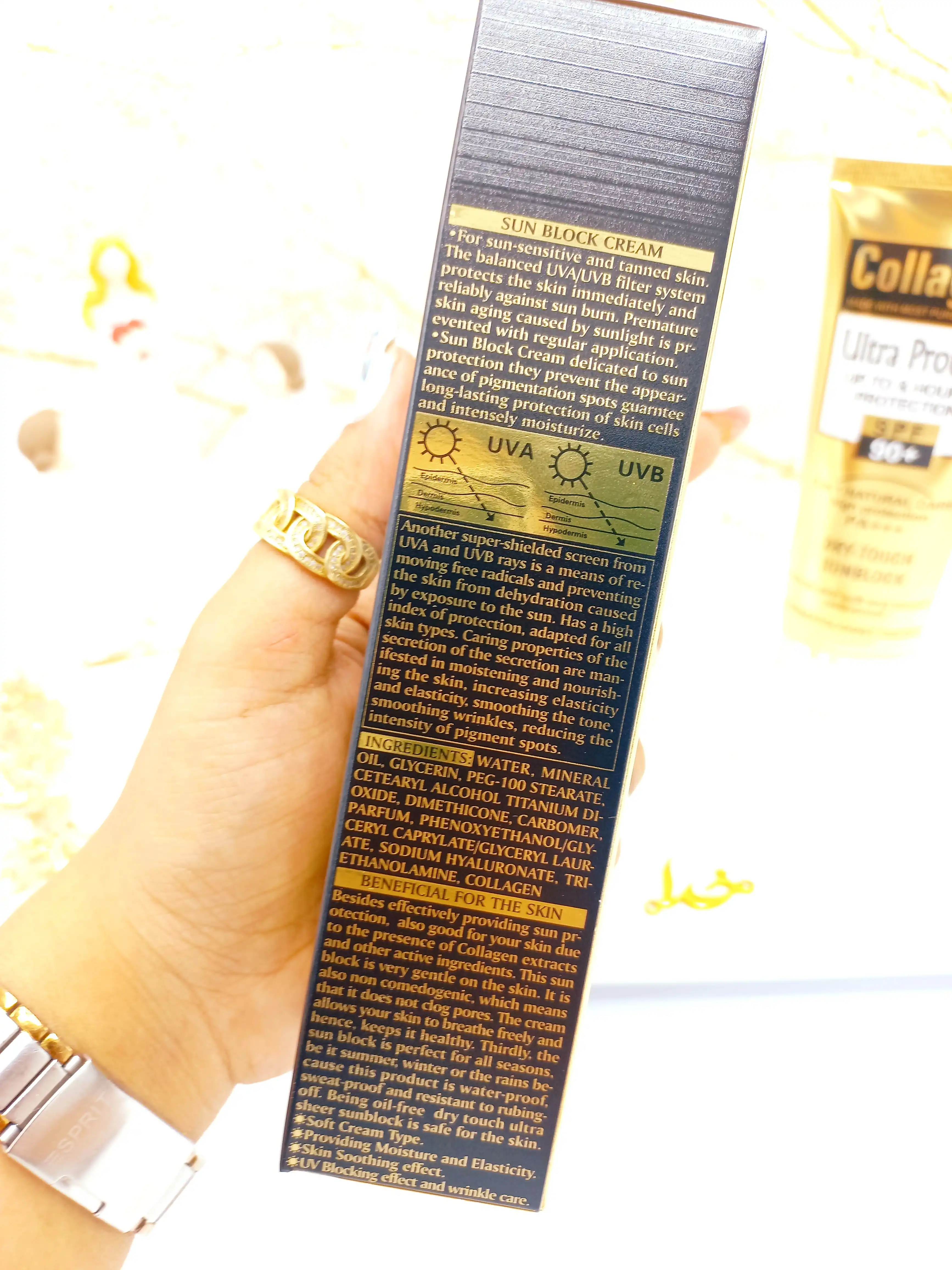 کرم ضد آفتاب spf90 کلاژن ساز و ترمیم کننده وکالی WOKALI کد HF2012