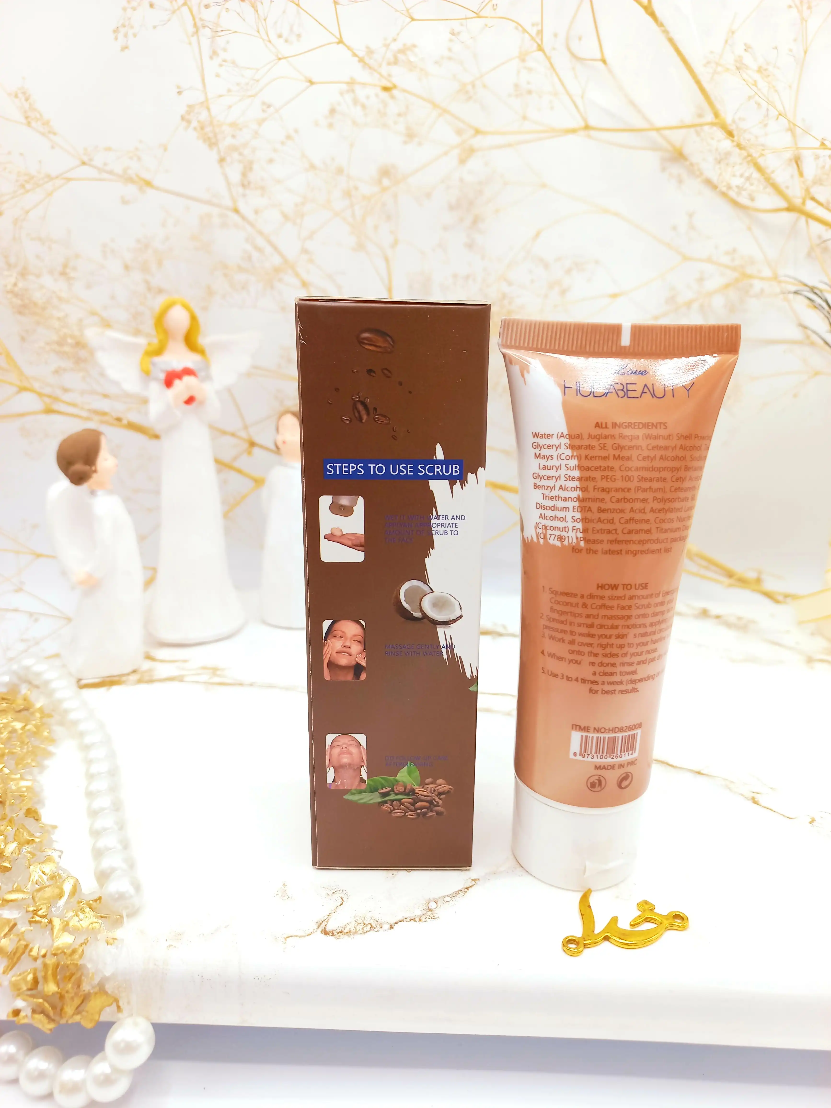 اسکراب صورت تیوپی قهوه و نارگیل هدی بیوتی HUDABEAUTY کد HD826008