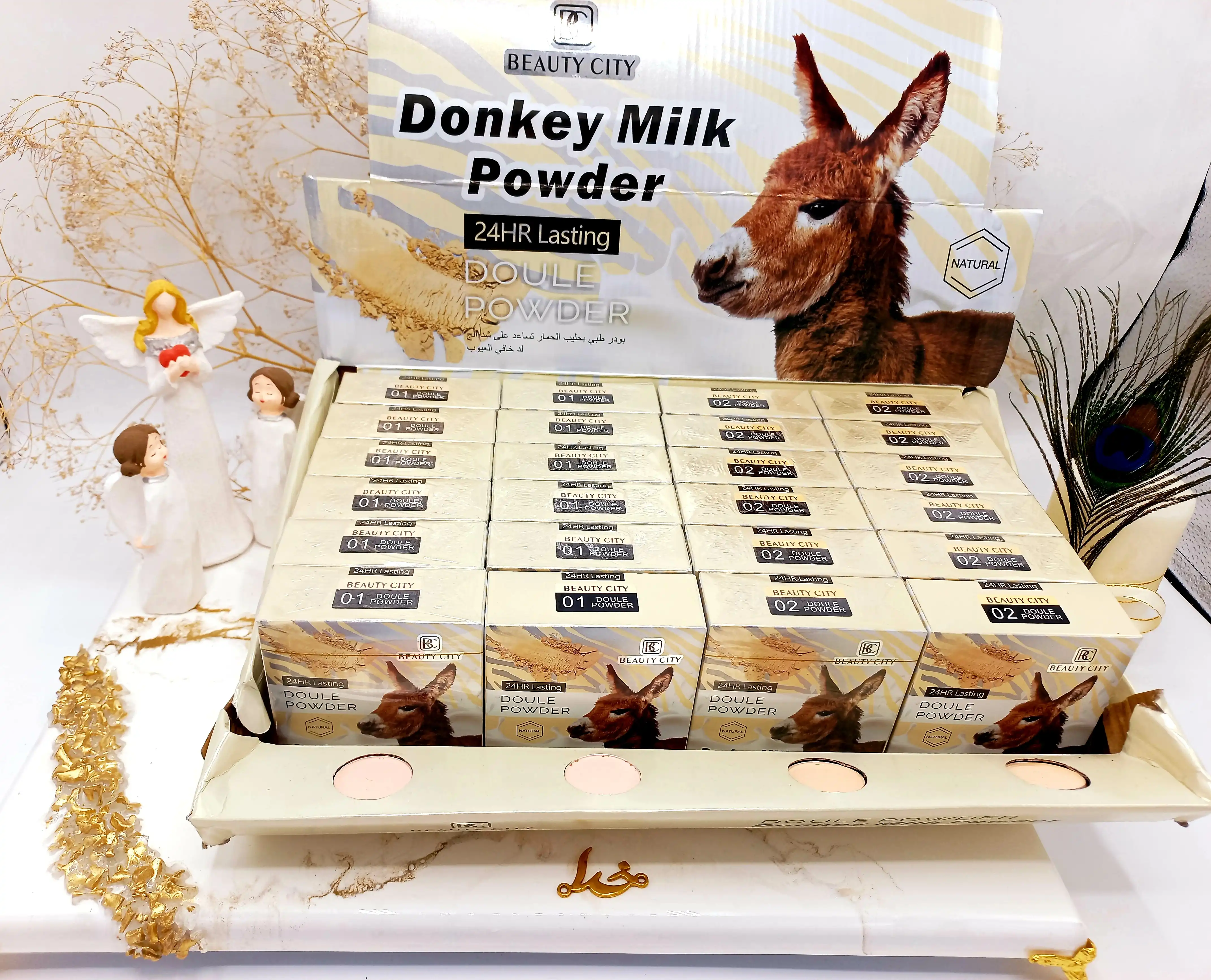 پنکک پرطرفدار 2 طبقه شیر الاغ Donkey Milk Powder برند بیوتی سیتی BEAUTY CITY کد 5127