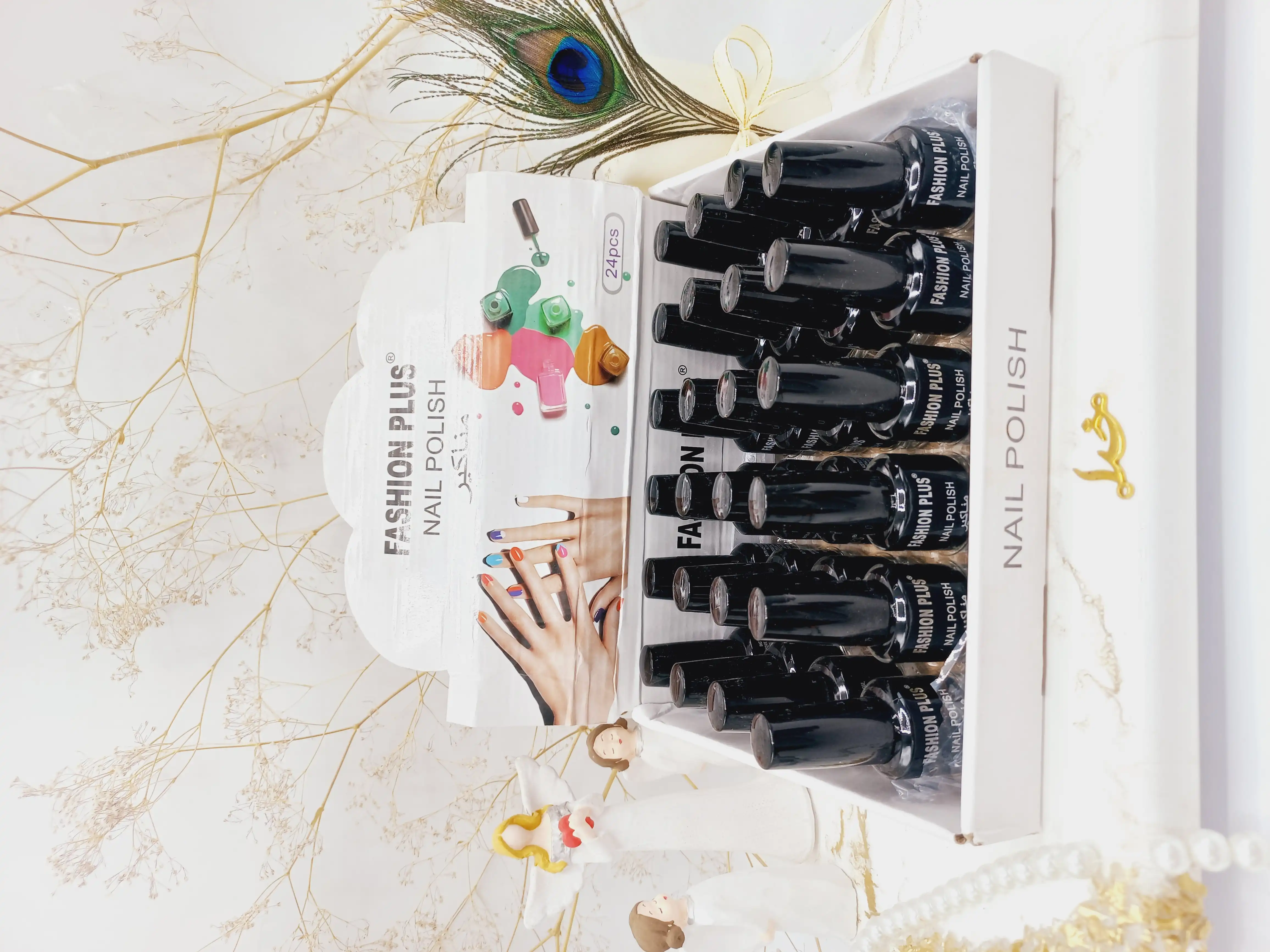 لاک ناخن مشکی فشیون پولیش FASHION PLUS کد 9213