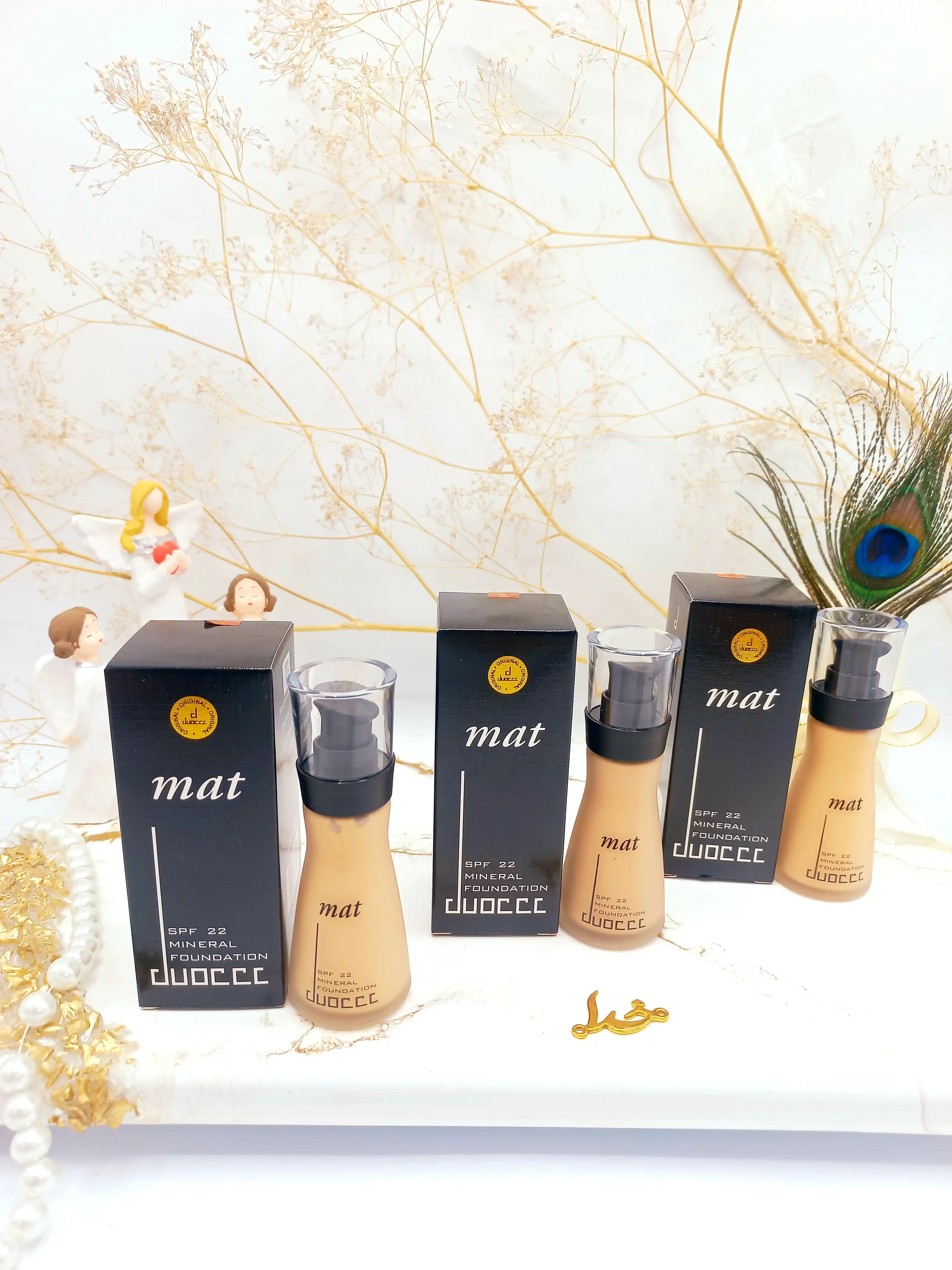 کرم پودر دوسه مات گیاهی پمپی DOUCCE MAT SPF22 کد HD529