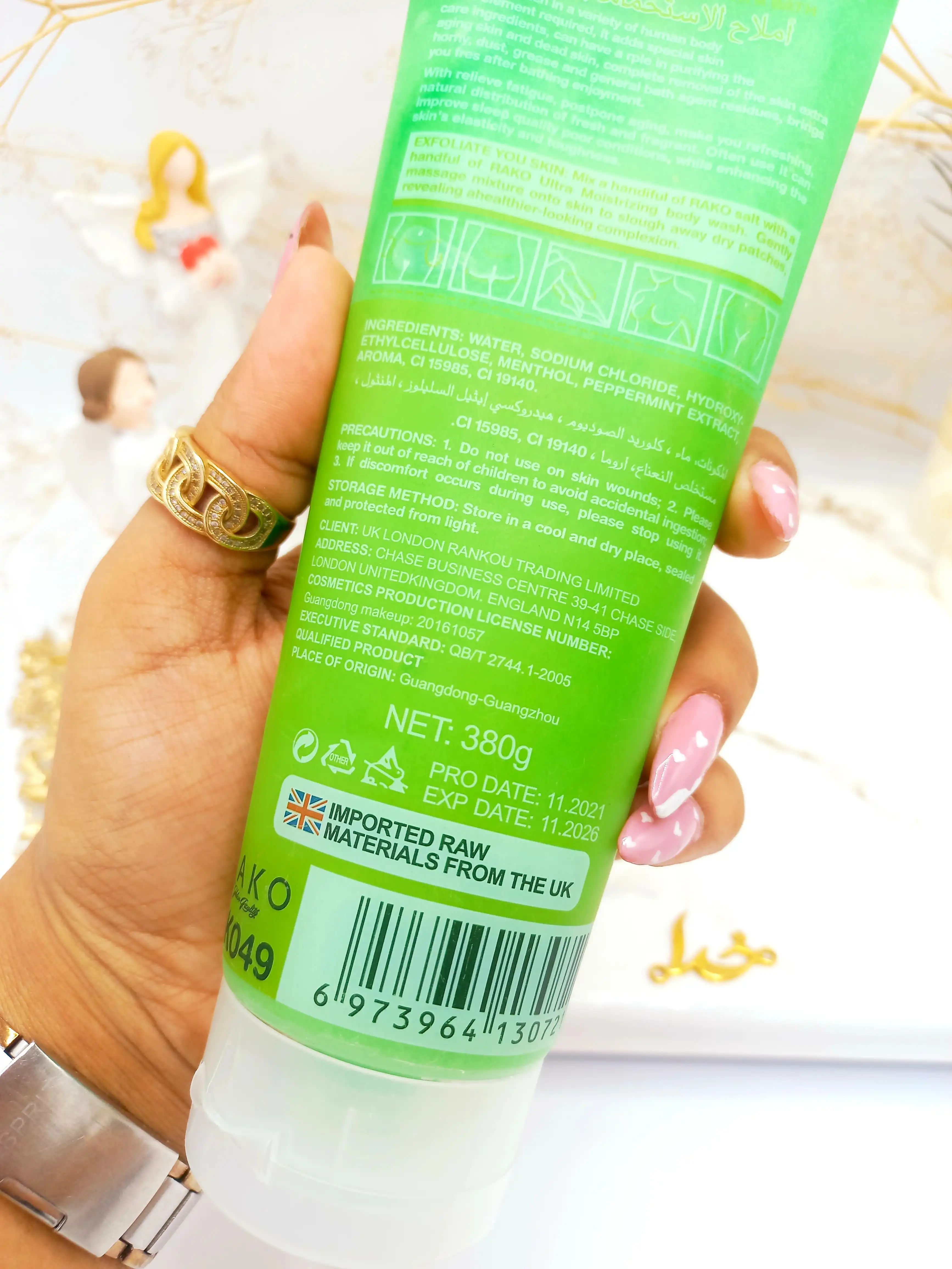 نمک حمام سفیدکننده بدن رایحه نعنا راکو ROKO ساخت بریتانیا اصلی