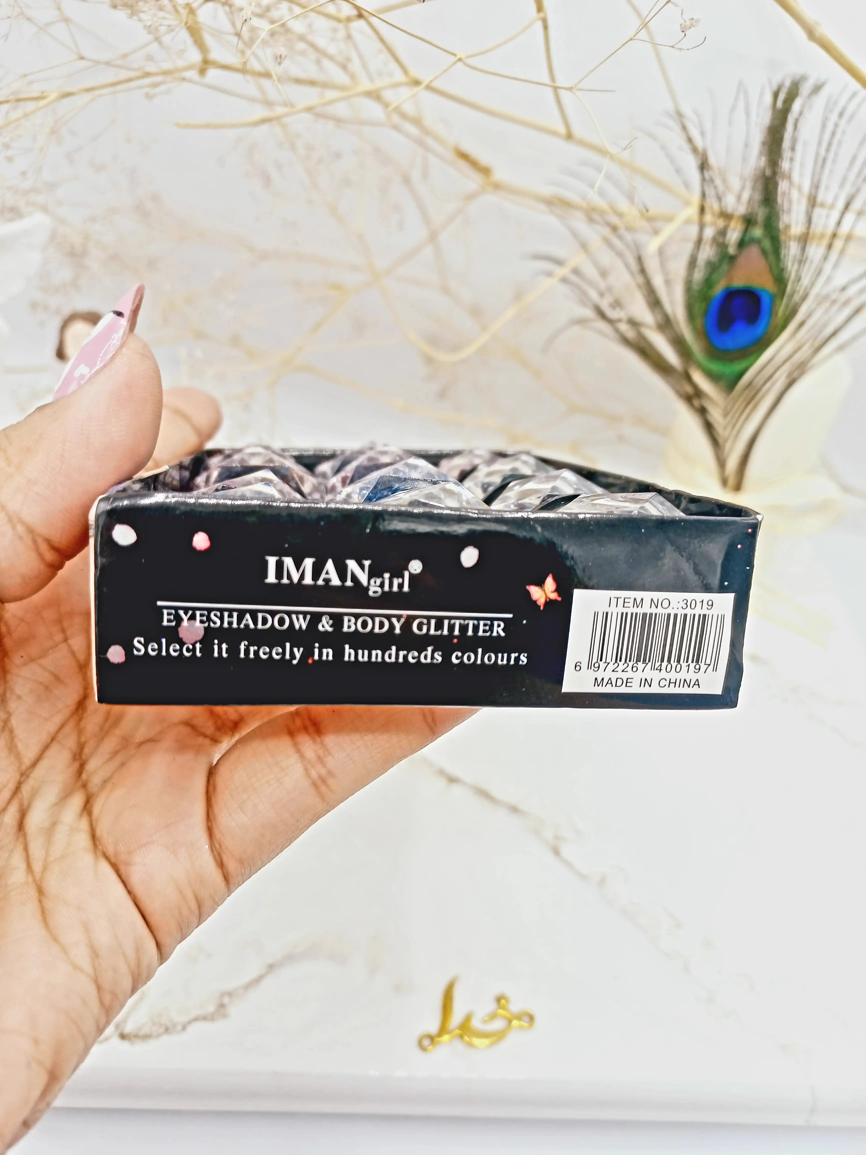 سایه چشم گلیتری فوق العاده زیبا IMAN Jirl کد 3019 (بسته 12 عددی)