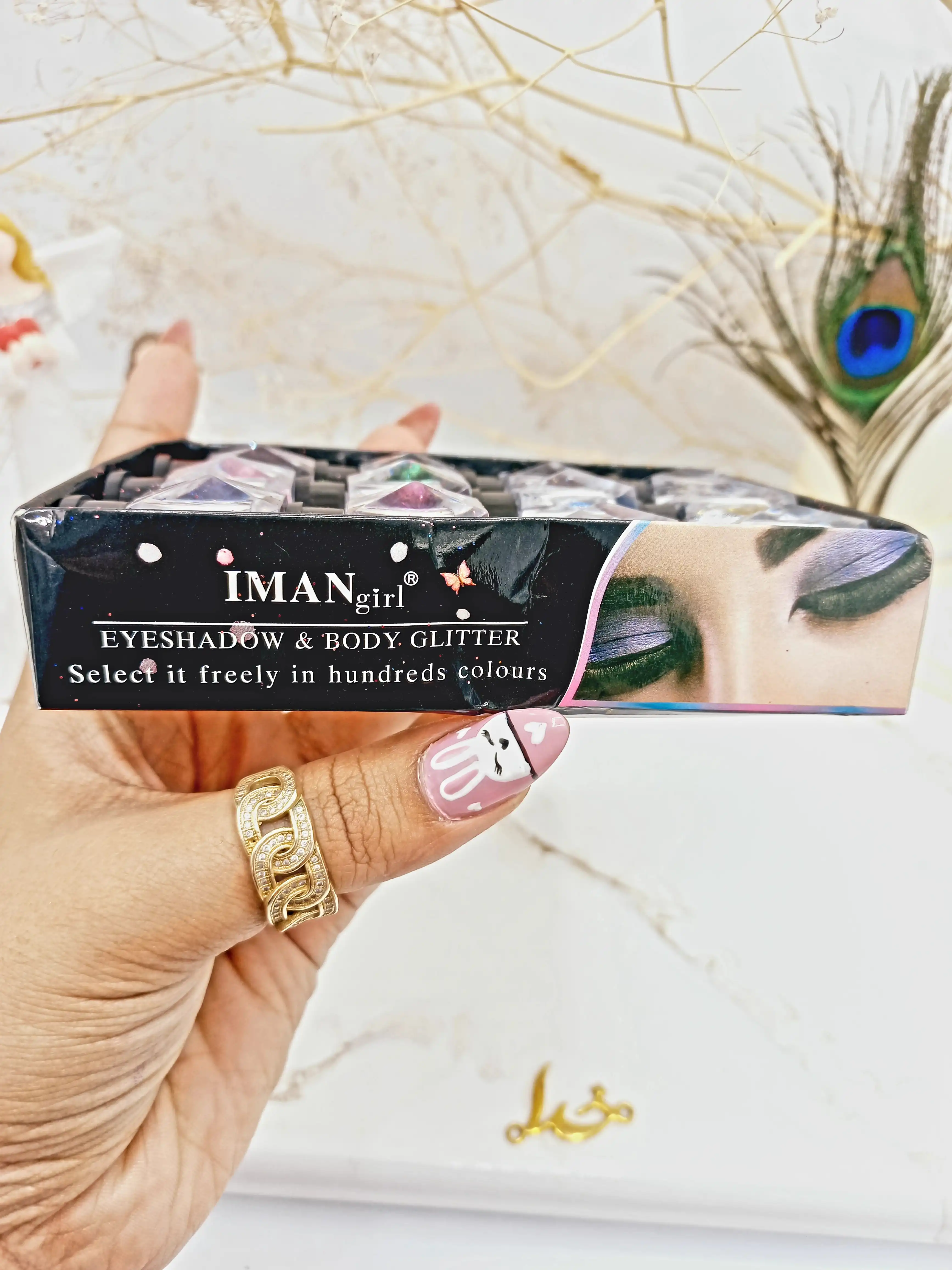 سایه چشم گلیتری فوق العاده زیبا IMAN Jirl کد 3019 (بسته 12 عددی)