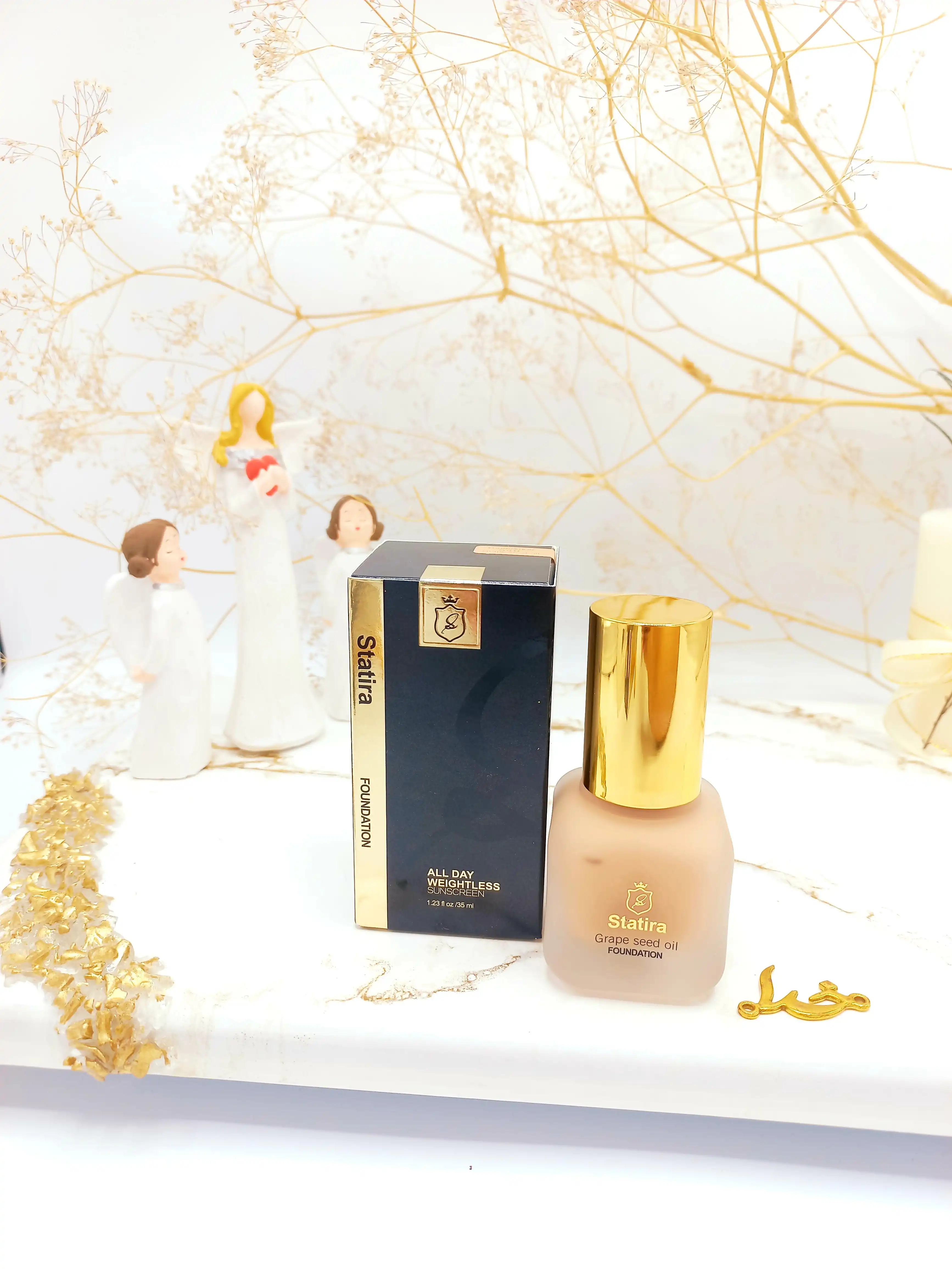 کرم پودر روزانه استاتیرا اصلی حاوی ضدآفتاب  statira spf35 کد1041