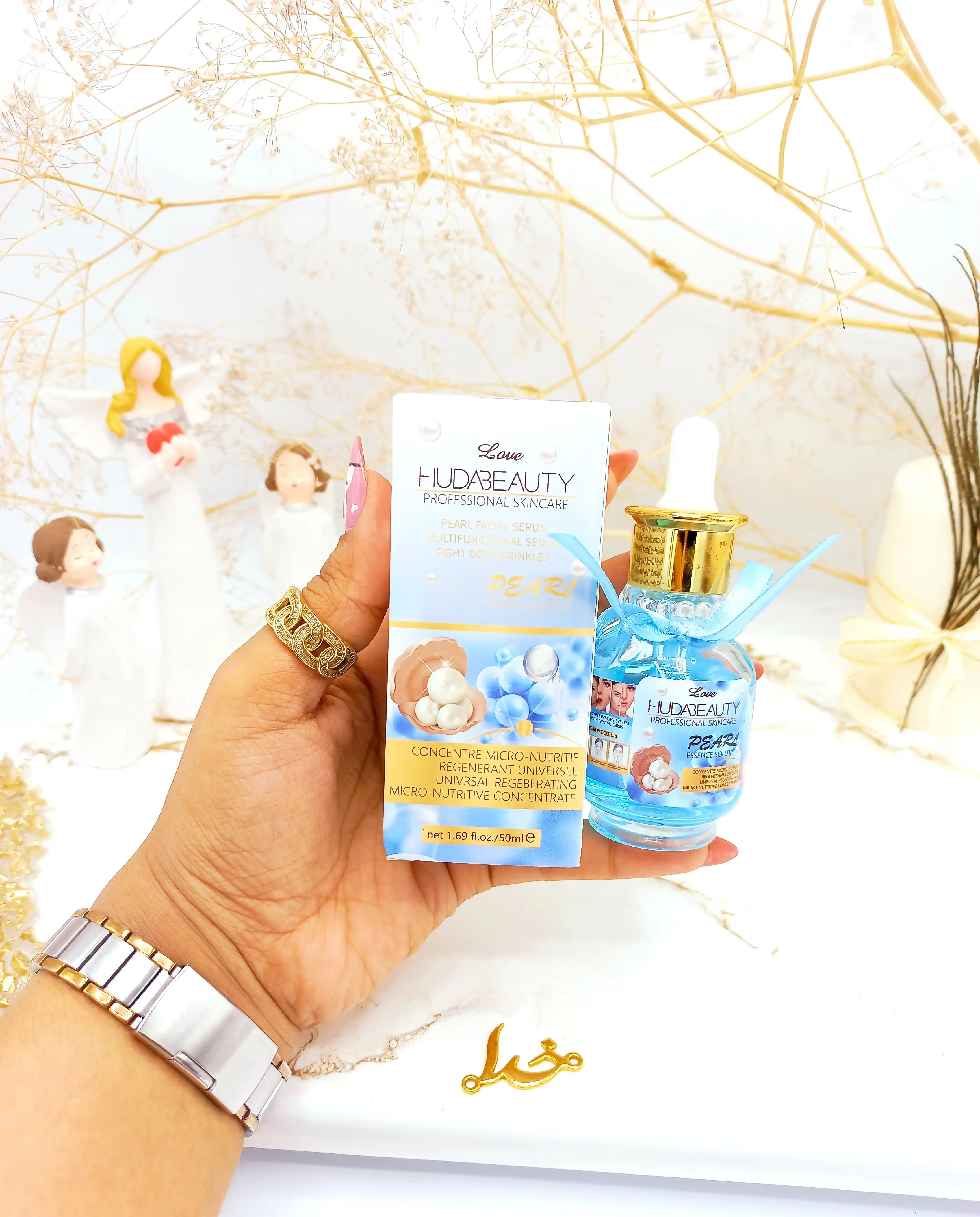 سرم و پرایمر مغذی جوان کننده صورت مروارید هدی بیوتی HUDABEAUTY کد HD826009