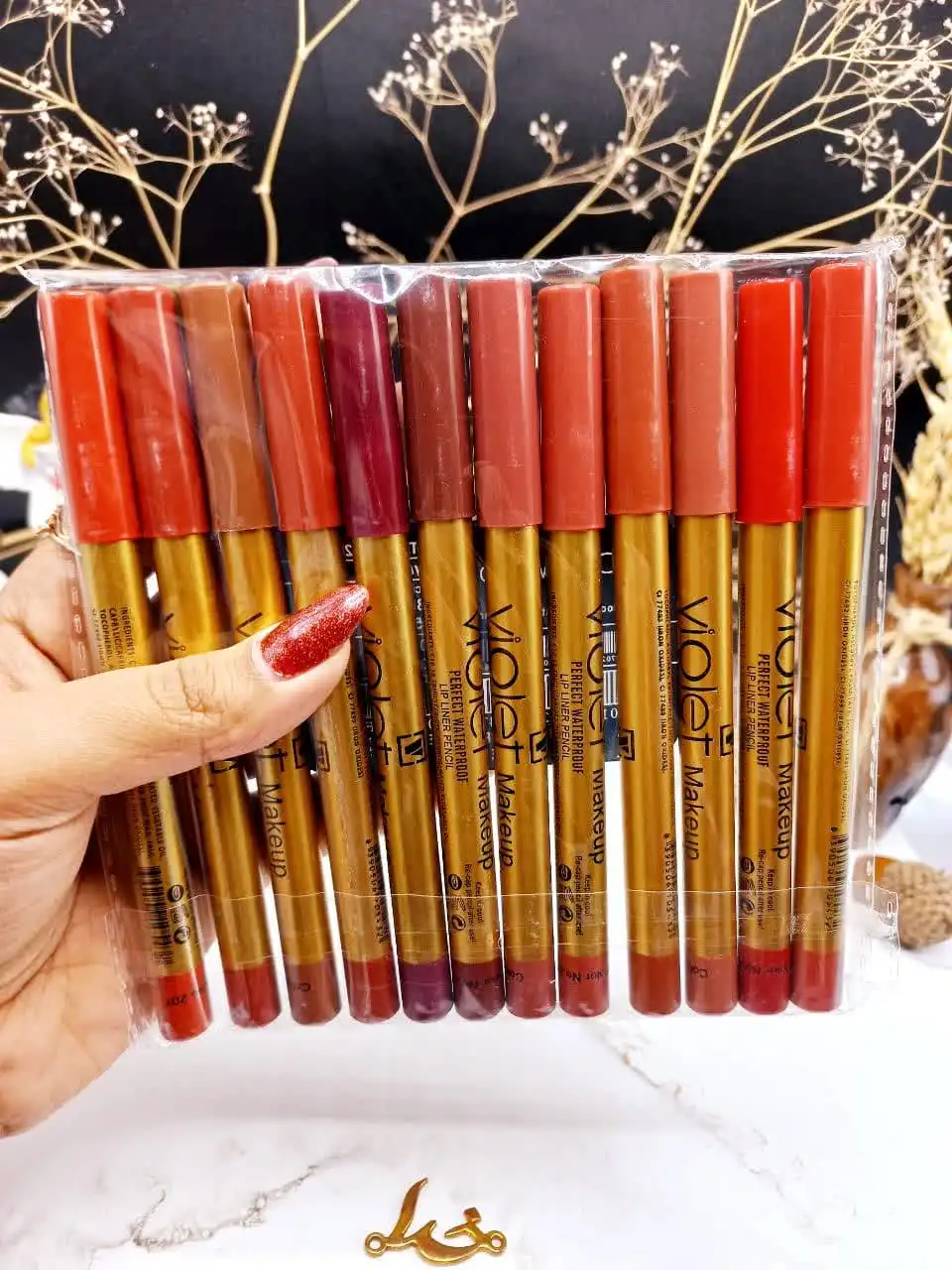 رژ مدادی ضدآب ویولت طلایی بدون تراش