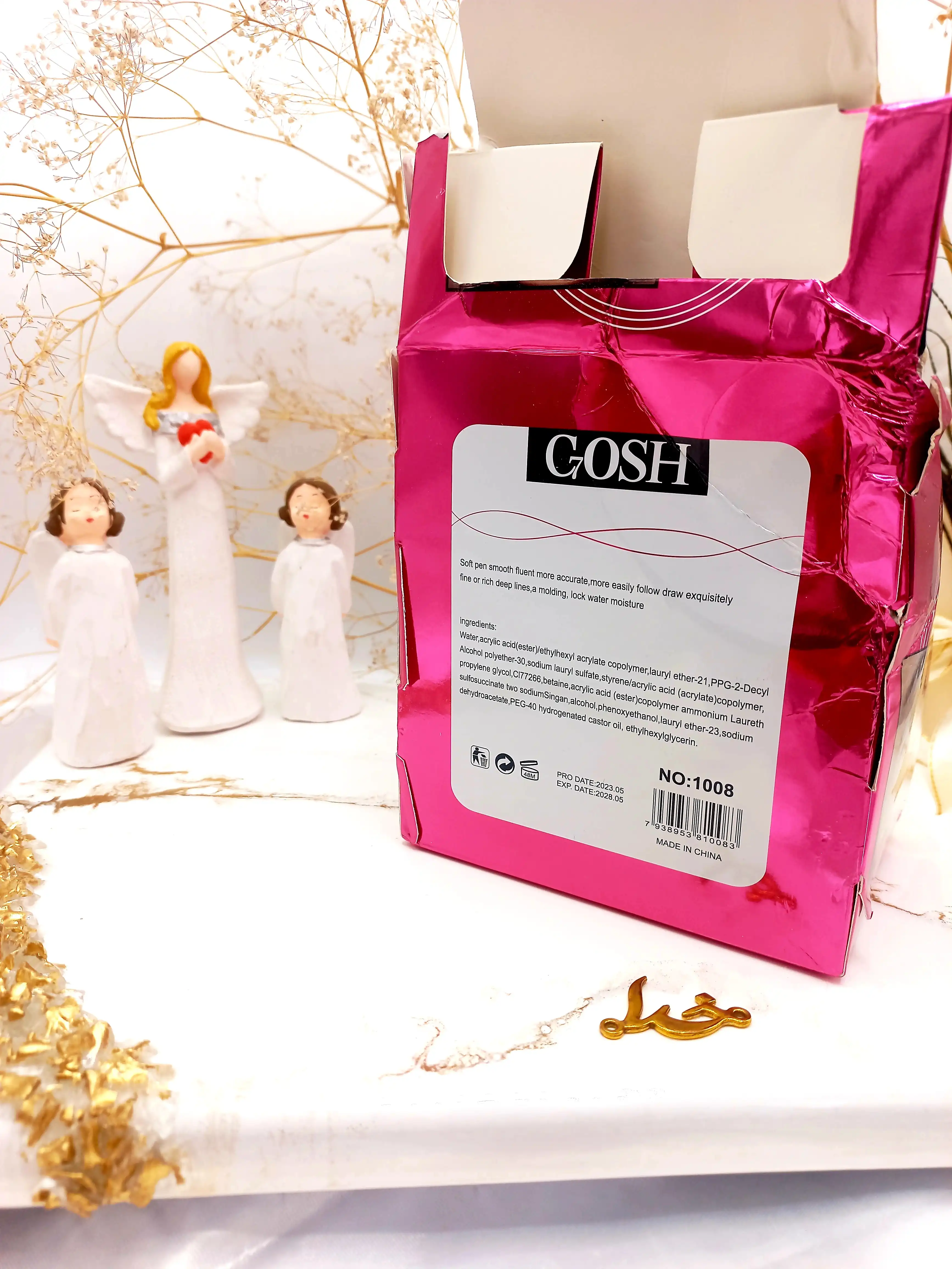 خط چشم مشکی ماژیکی ضدآب گاش GOSH (سرخابی) کد 1008