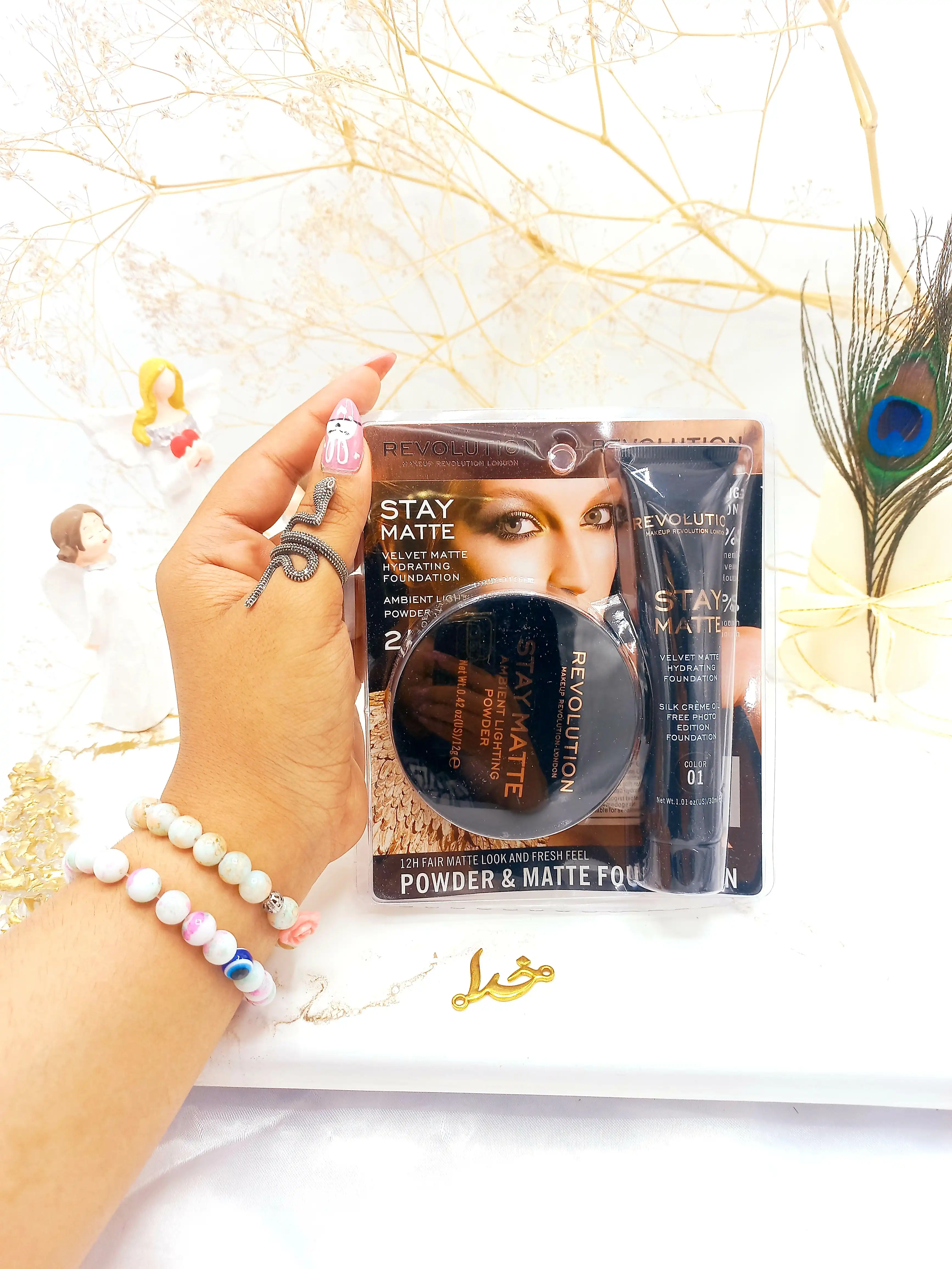 ست پنکک و کرم پودر رولوشن REVOLUTION مدل STAY MATTE کد F663