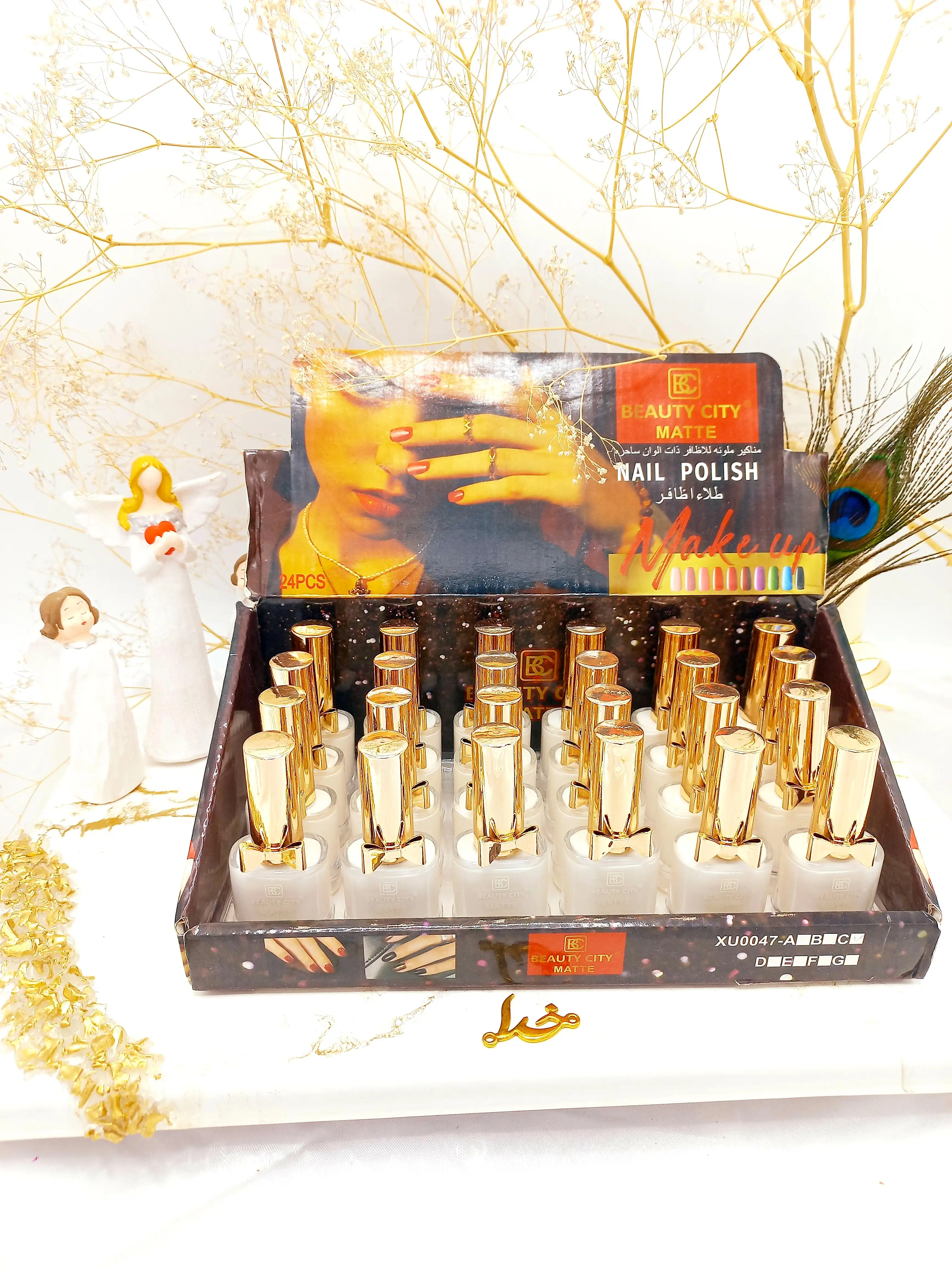 لاک پرطرفدار پاپیونی سفید برند بیوتی سیتی BEAUTY CITY کد XU0047