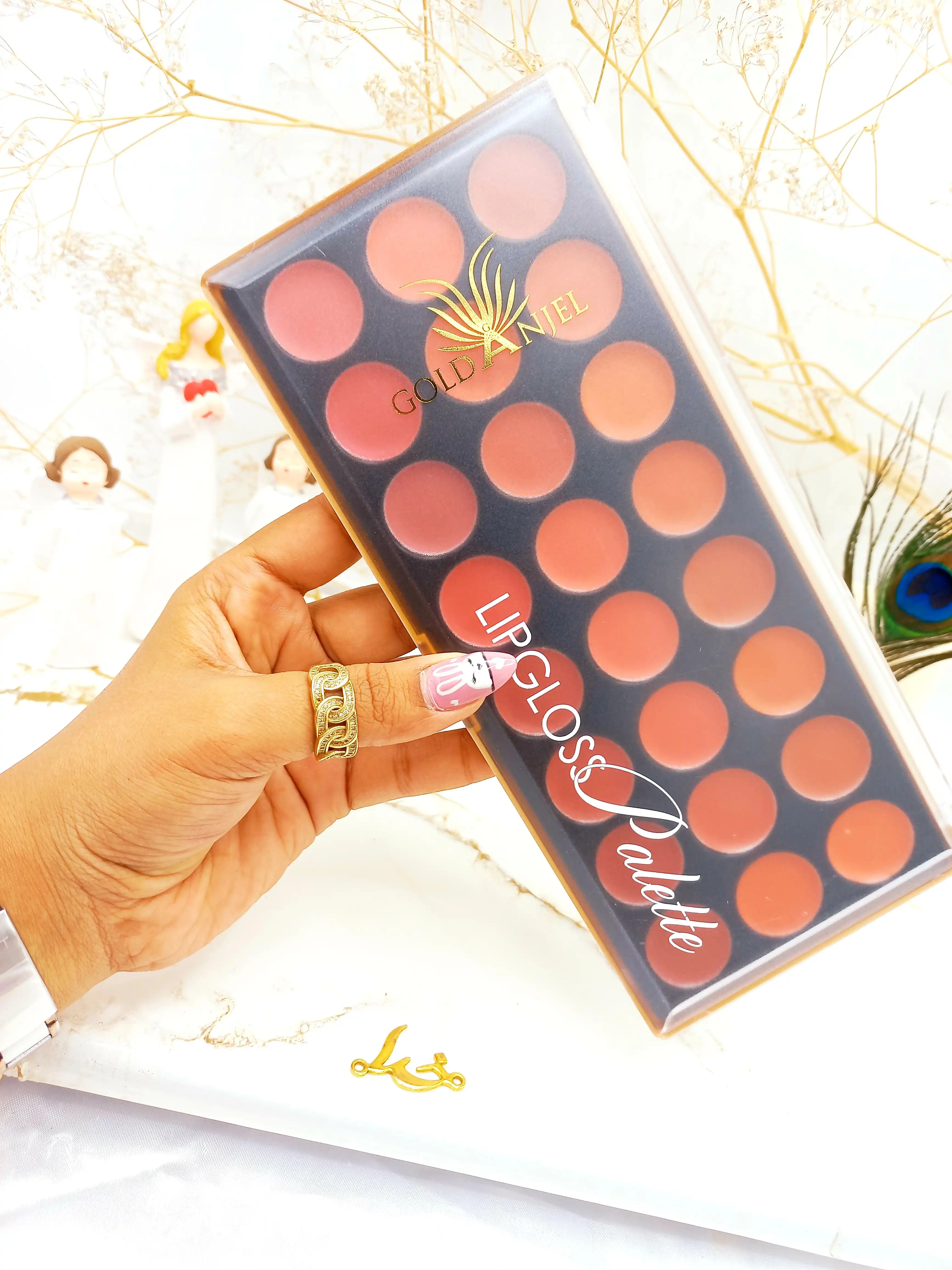 پالت پرطرفدار رژ لب 24 عددی گلد آنجل GOLD ANJEL کد GA001