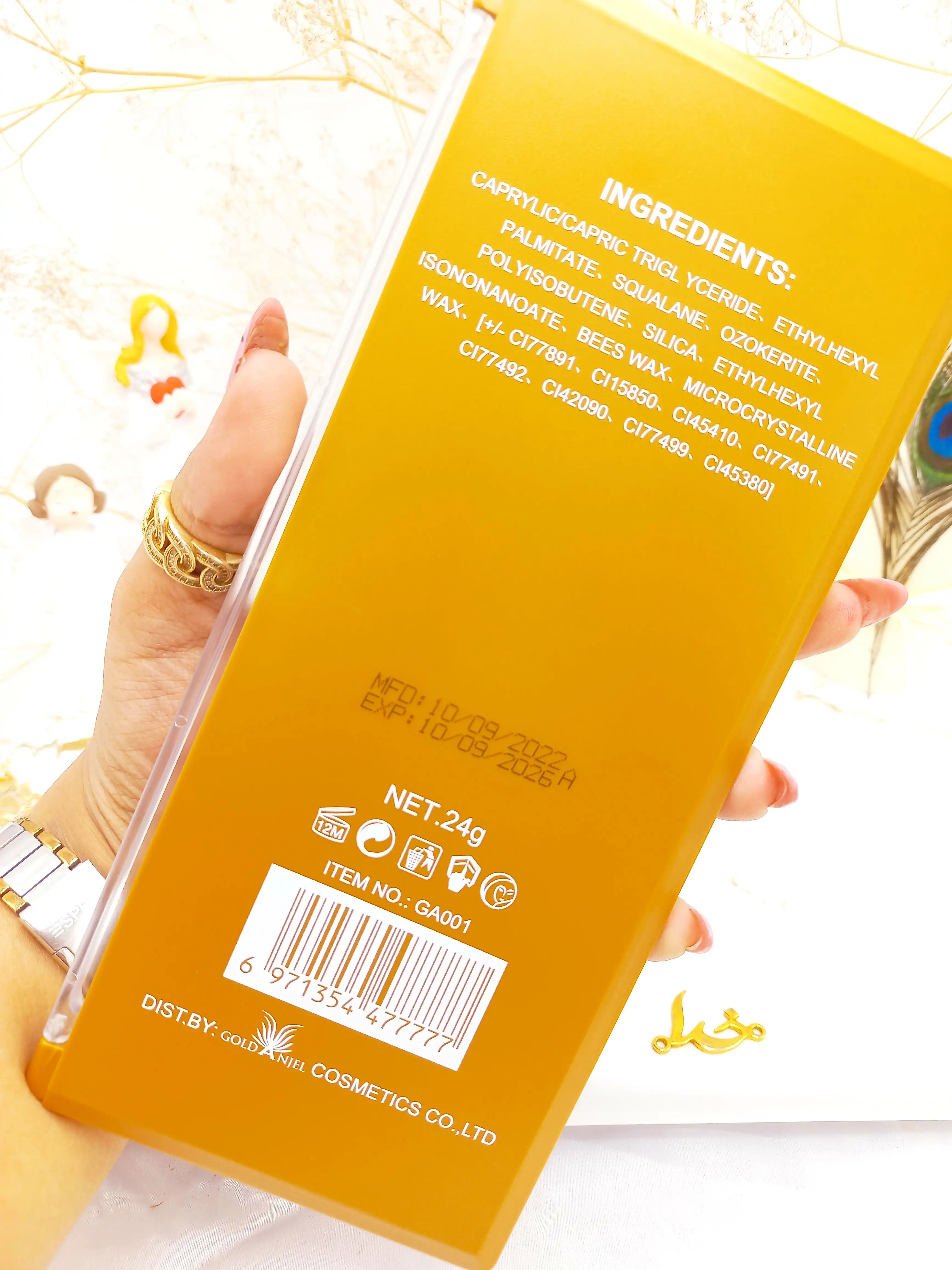 پالت پرطرفدار رژ لب 24 عددی گلد آنجل GOLD ANJEL کد GA001