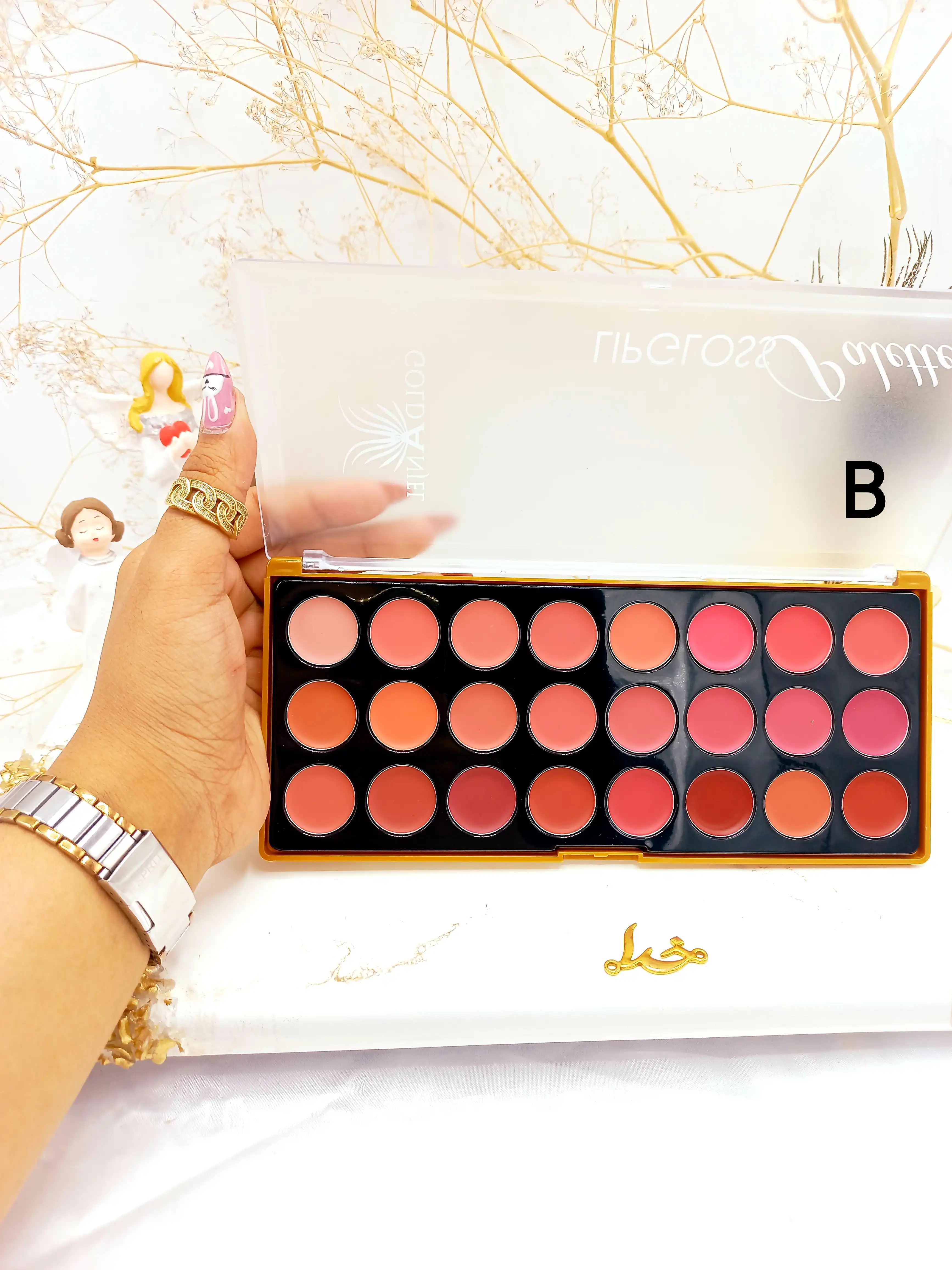 پالت پرطرفدار رژ لب 24 عددی گلد آنجل GOLD ANJEL کد GA001