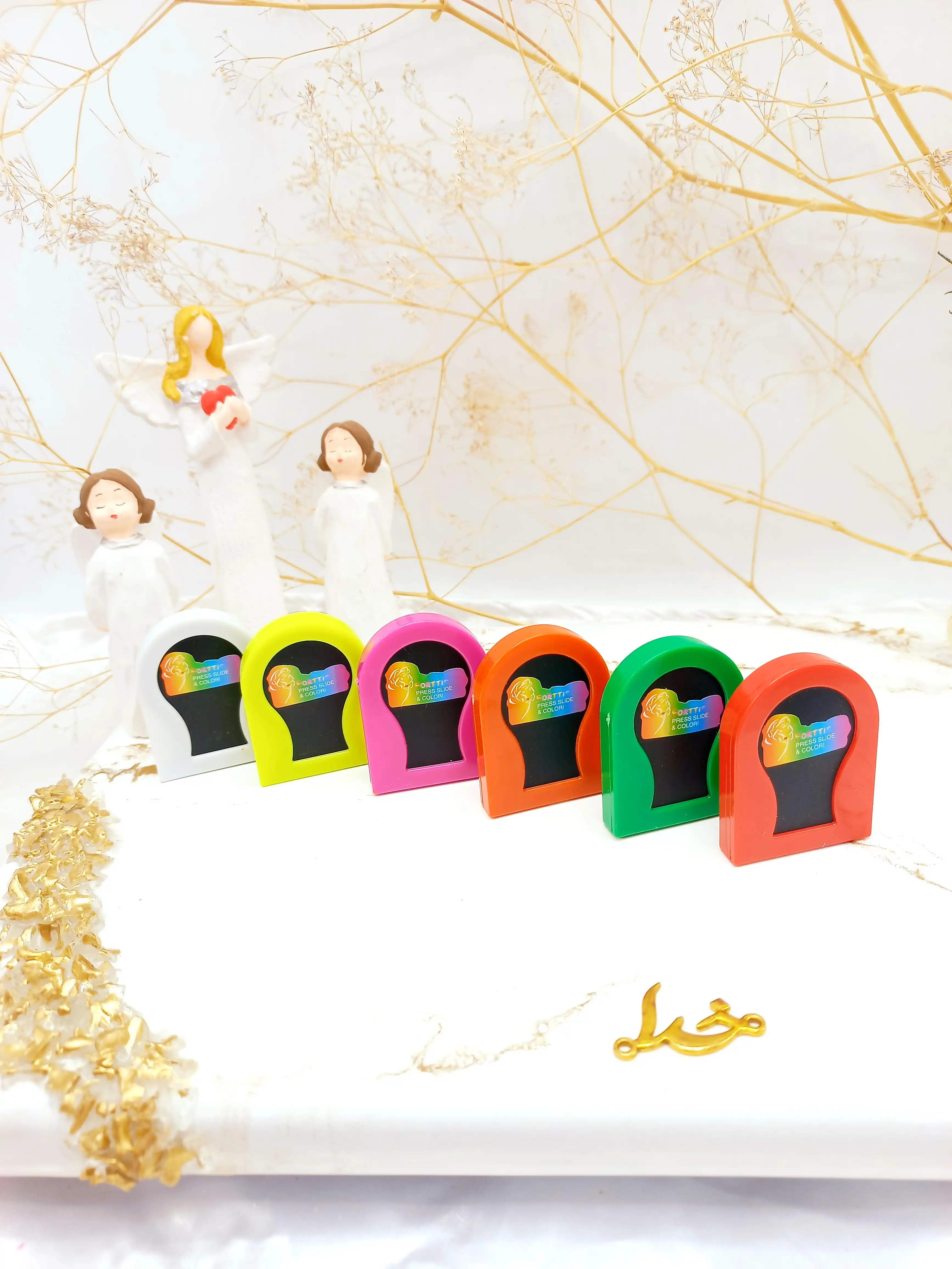 گچ مو سکه ای 6 عددی طرح گل برند TEMPORAY HAIR CHALK کد TH006