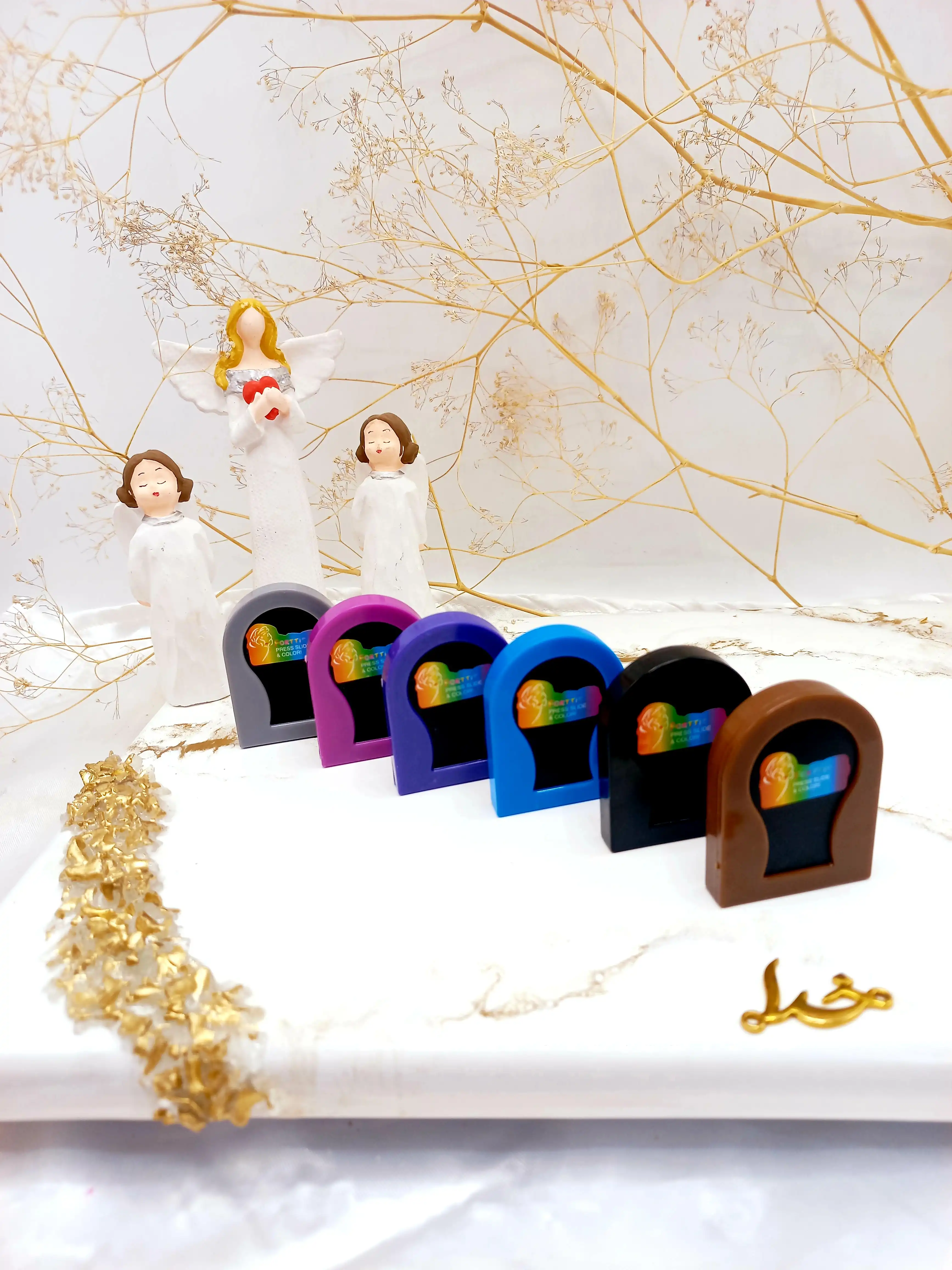 گچ مو سکه ای 6 عددی طرح گل برند TEMPORAY HAIR CHALK کد TH006