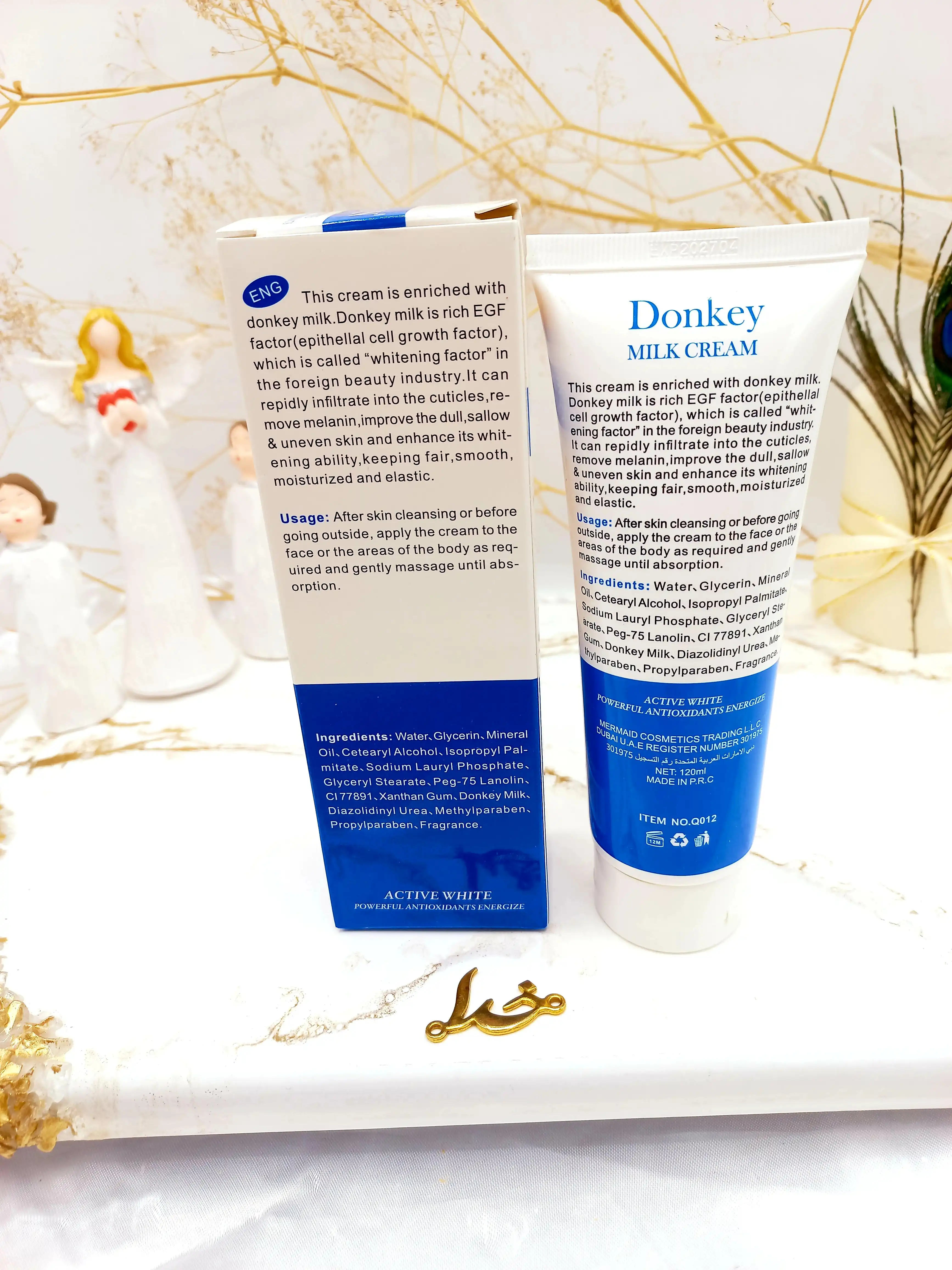 کرم مرطوب کننده و سفید کننده 3 روزه شیر الاغ LAREEN کد Q012