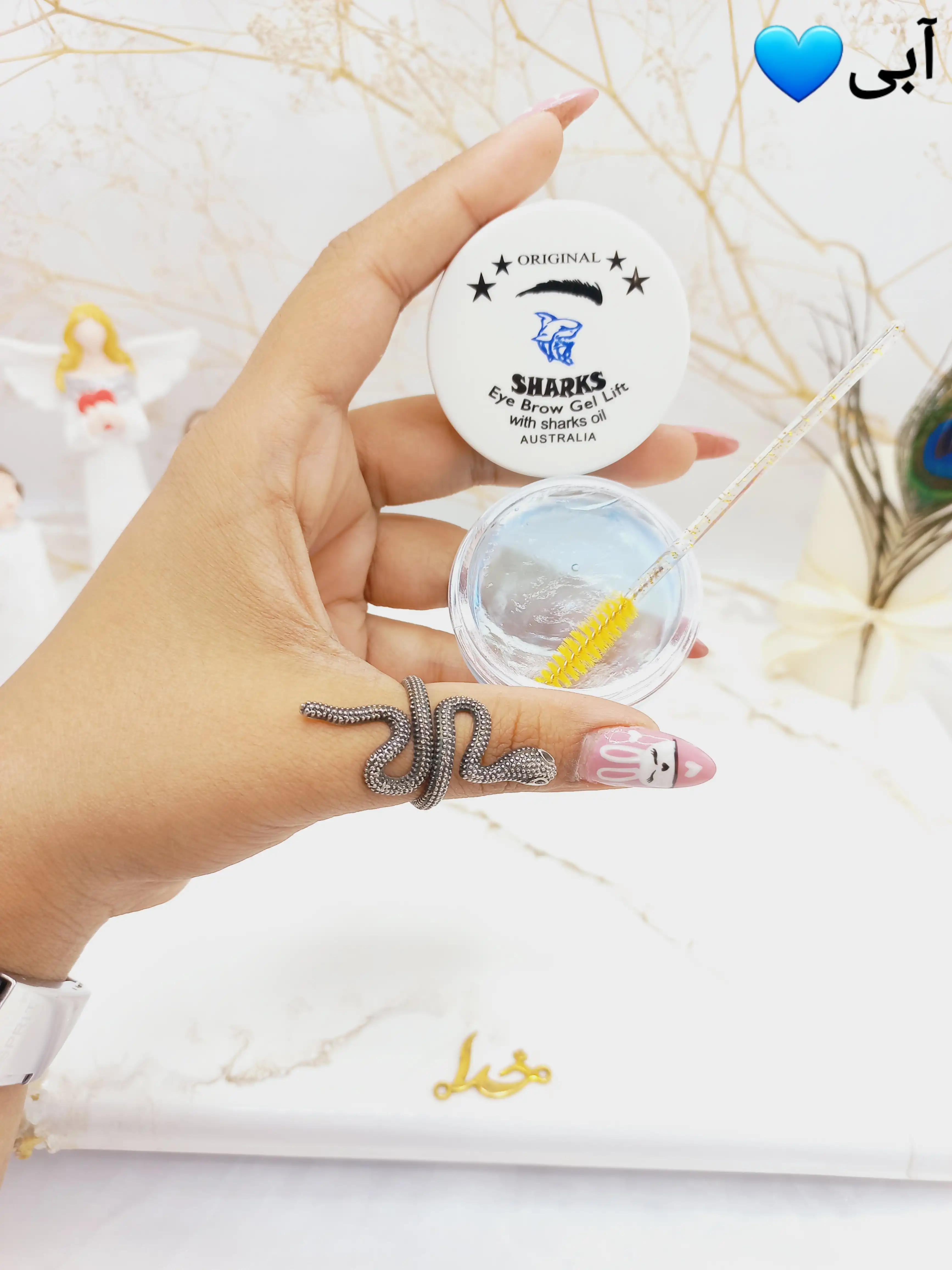ژل ابرو رنگی کاسه ای SHARKS همراه با فرچه
