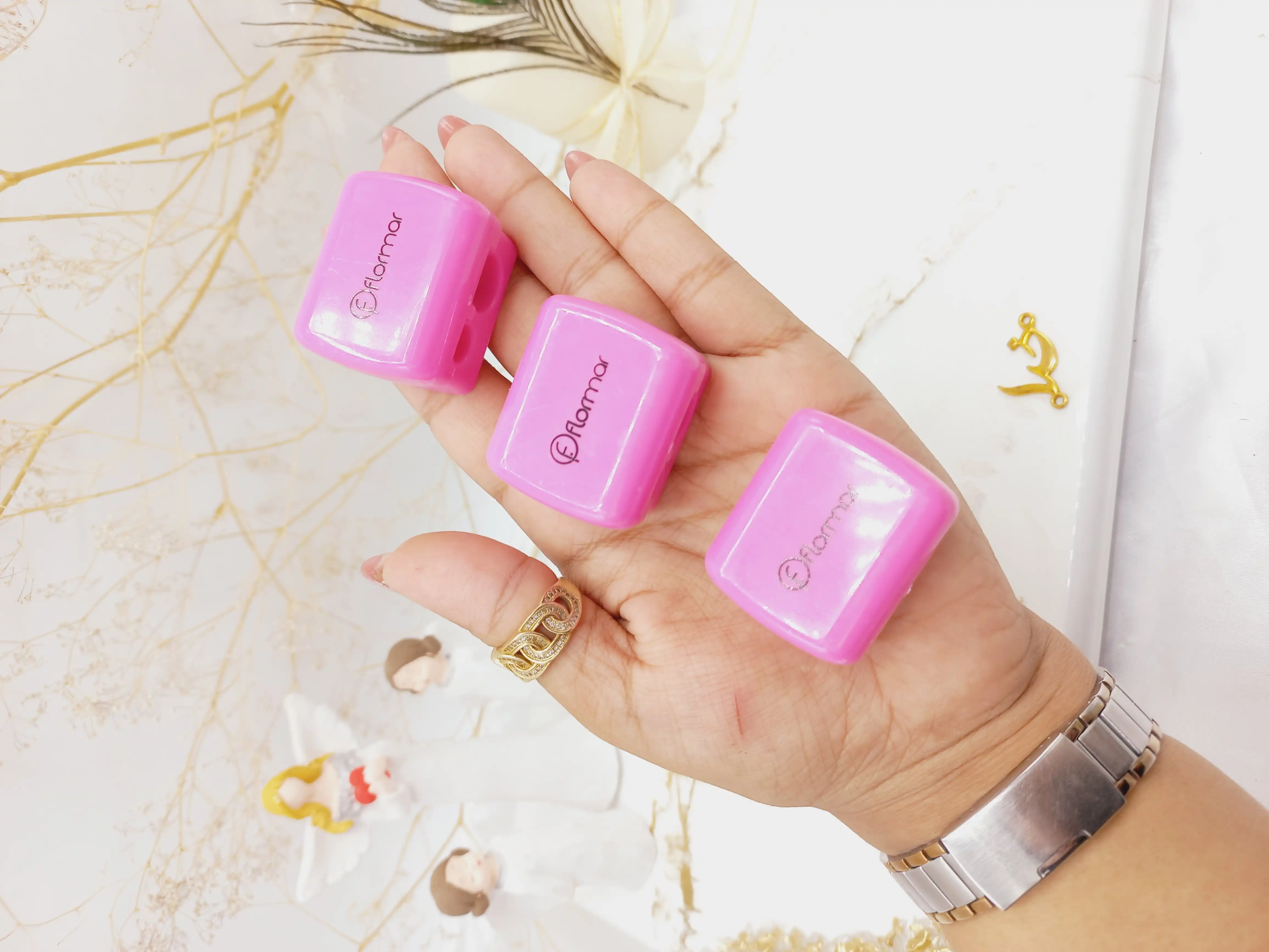 مداد تراش آرایشی دوقلو صورتی فلورمار Flomror | پخش عمده