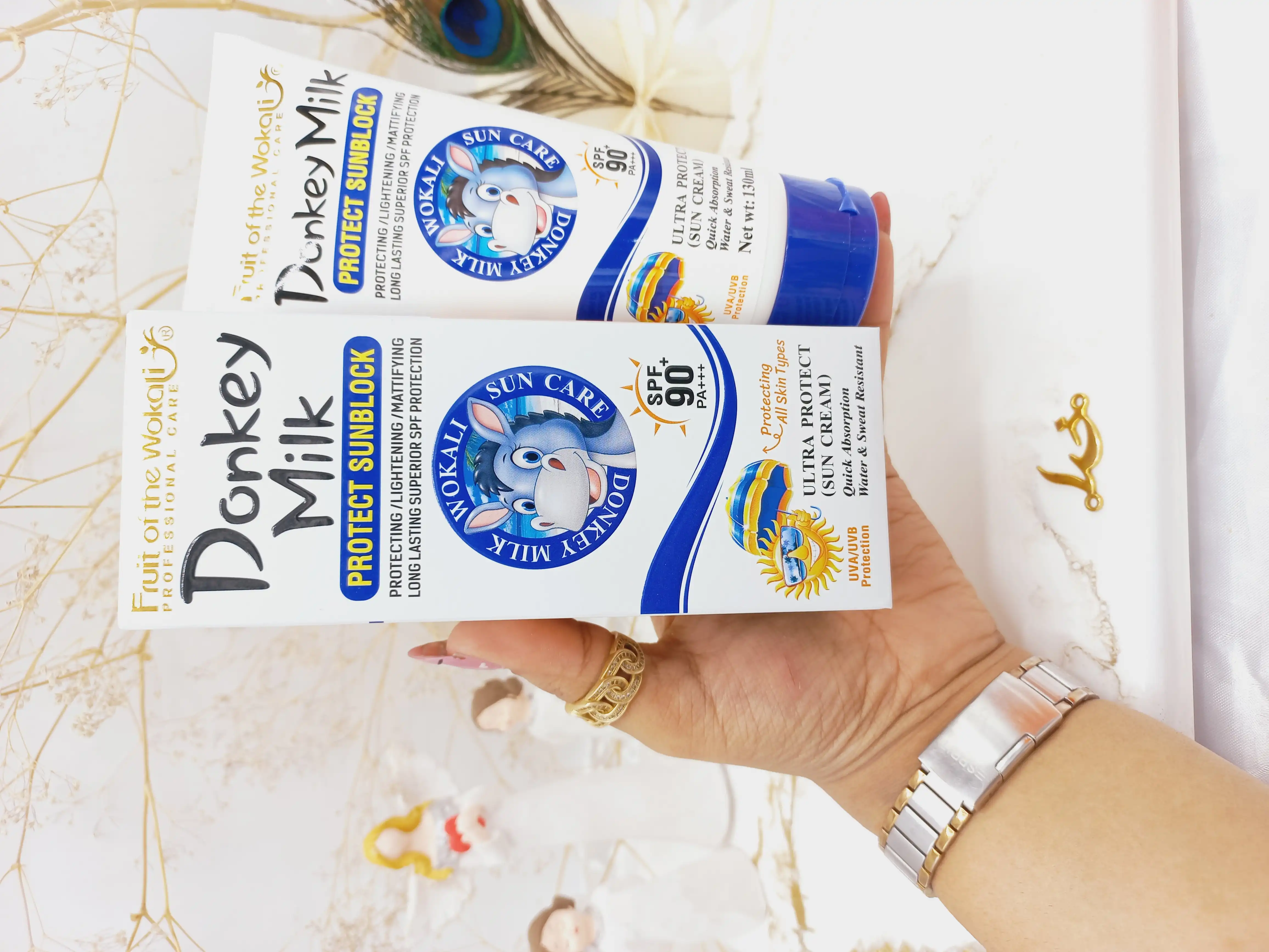 کرم ضدآفتاب  روشن کننده و مات کننده شیر الاغ SPF90 وکالی Wokali کد HA3086