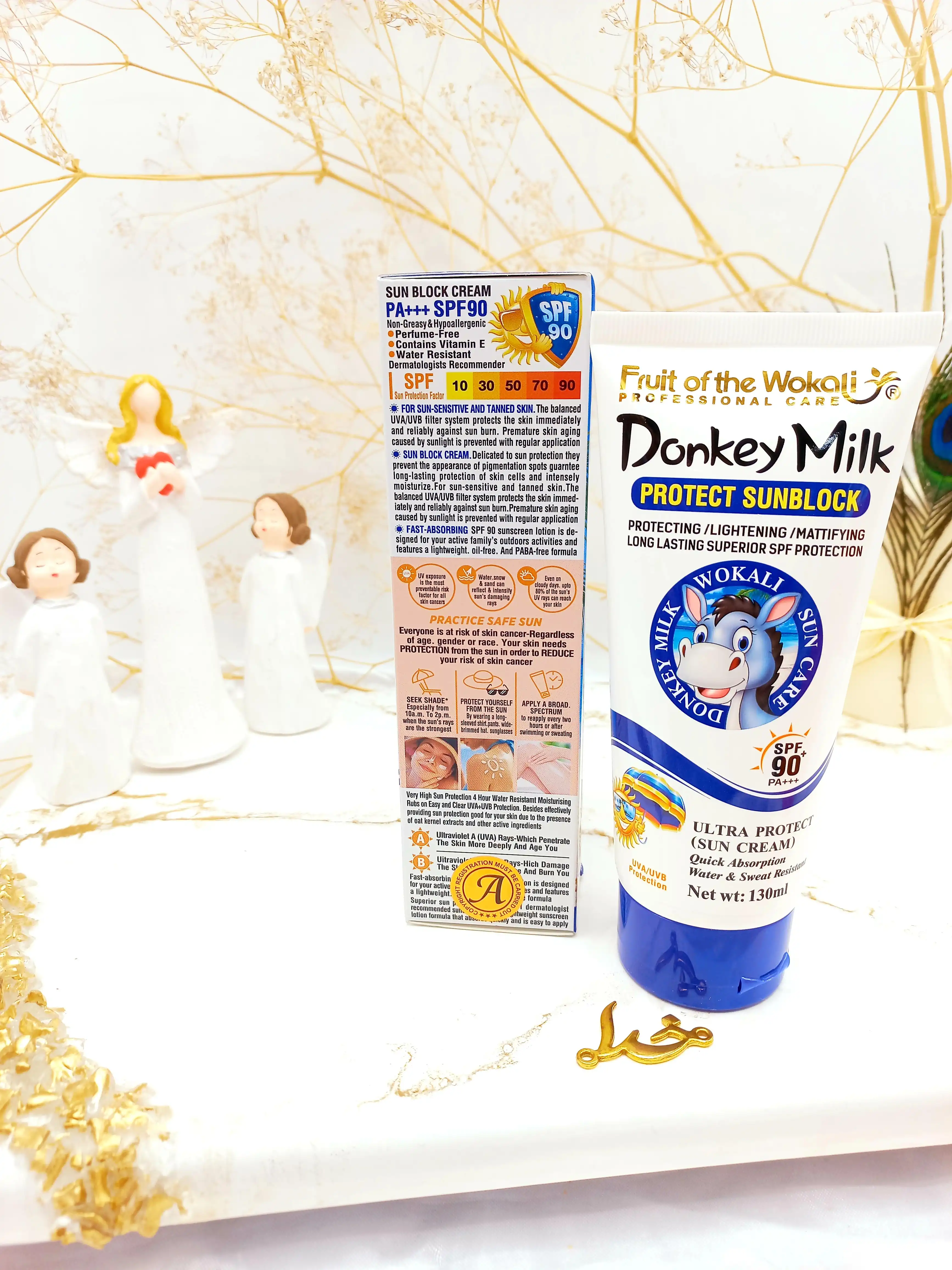 کرم ضدآفتاب  روشن کننده و مات کننده شیر الاغ SPF90 وکالی Wokali کد HA3086