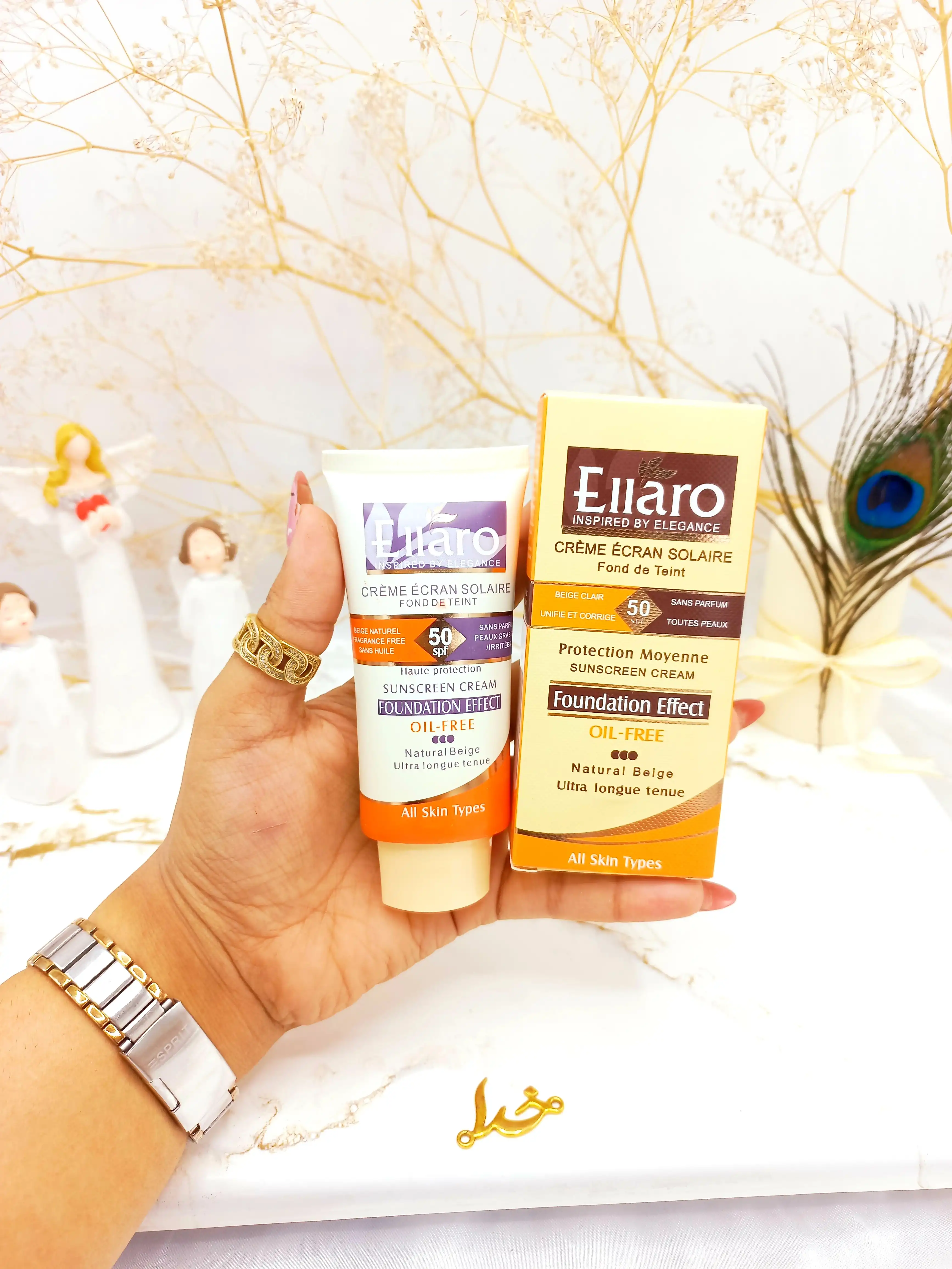 ضد آفتاب رنگی الارو SPF 50 مدل Oil free اورجینال