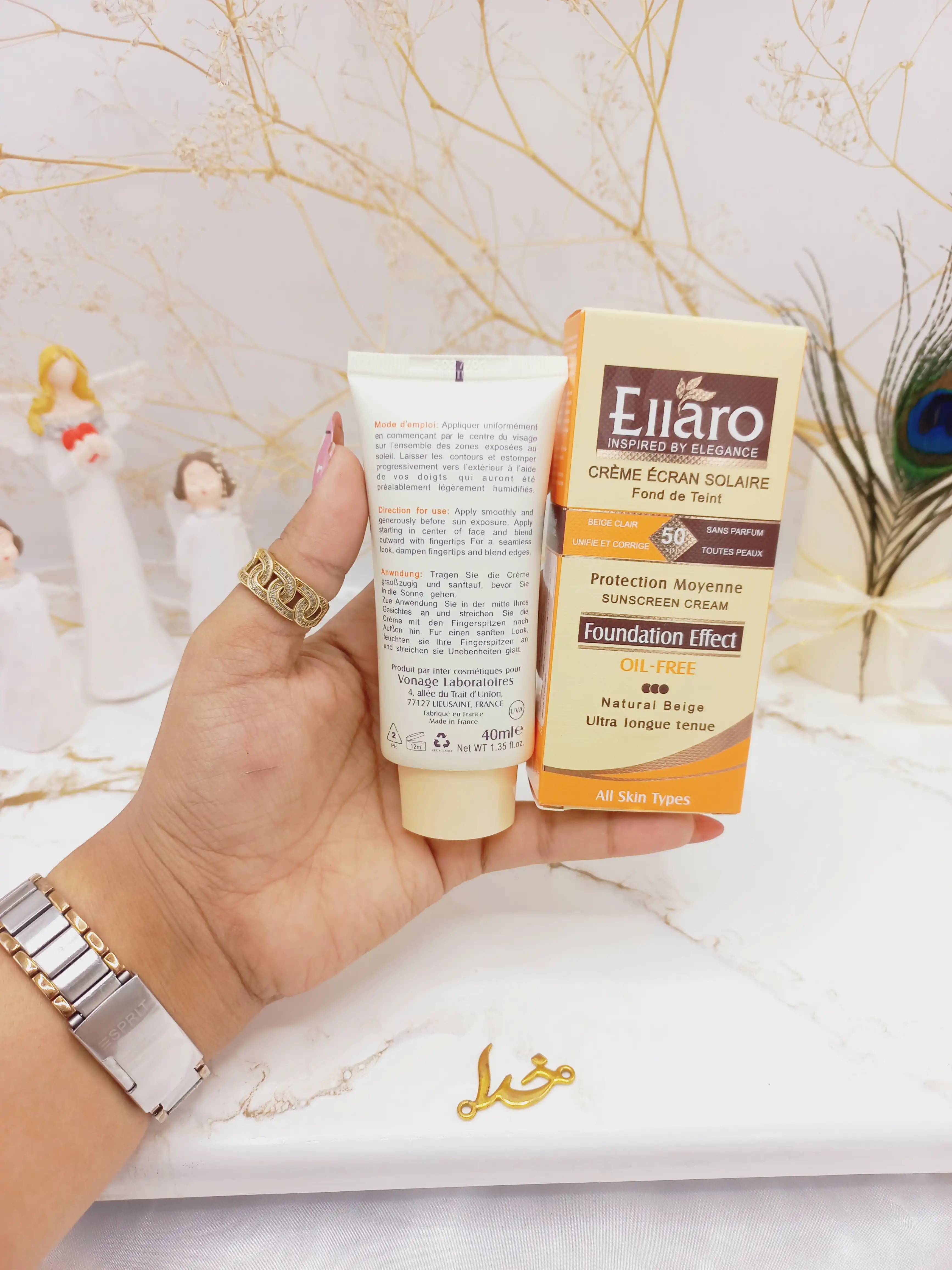 ضد آفتاب رنگی الارو SPF 50 مدل Oil free اورجینال