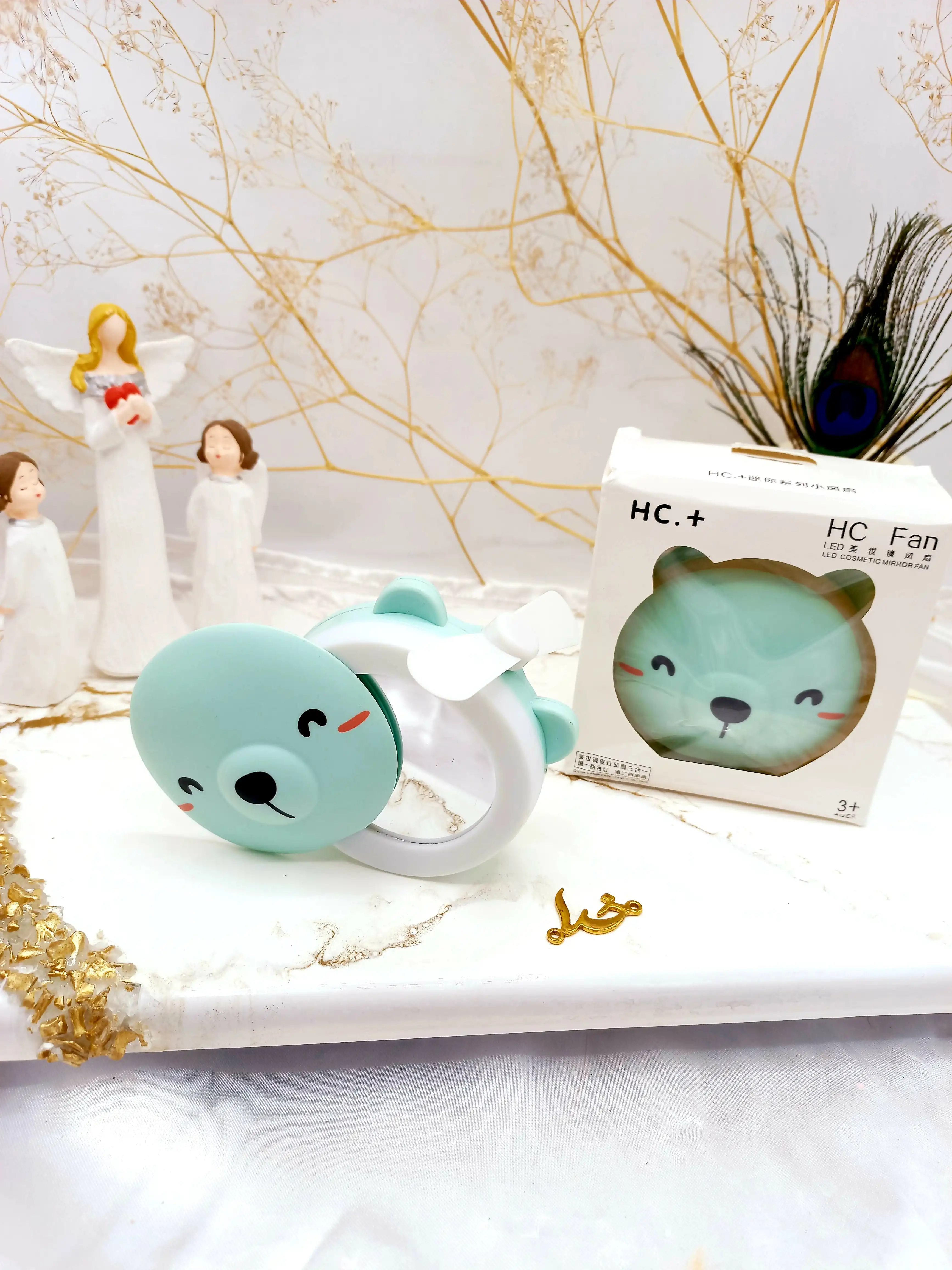 آینه چراغ دار با پنکه شارژی با کیفیت