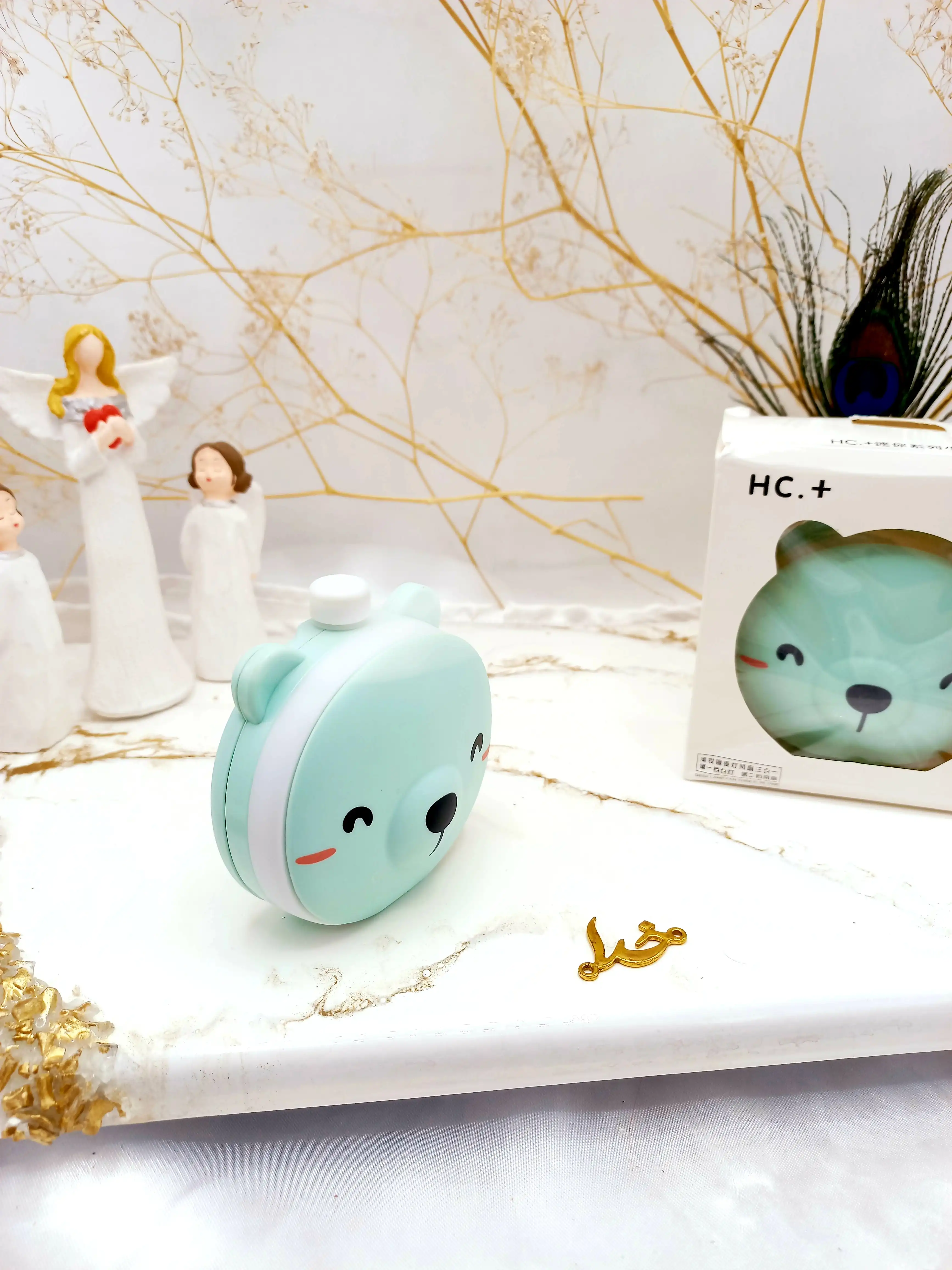 آینه چراغ دار با پنکه شارژی با کیفیت