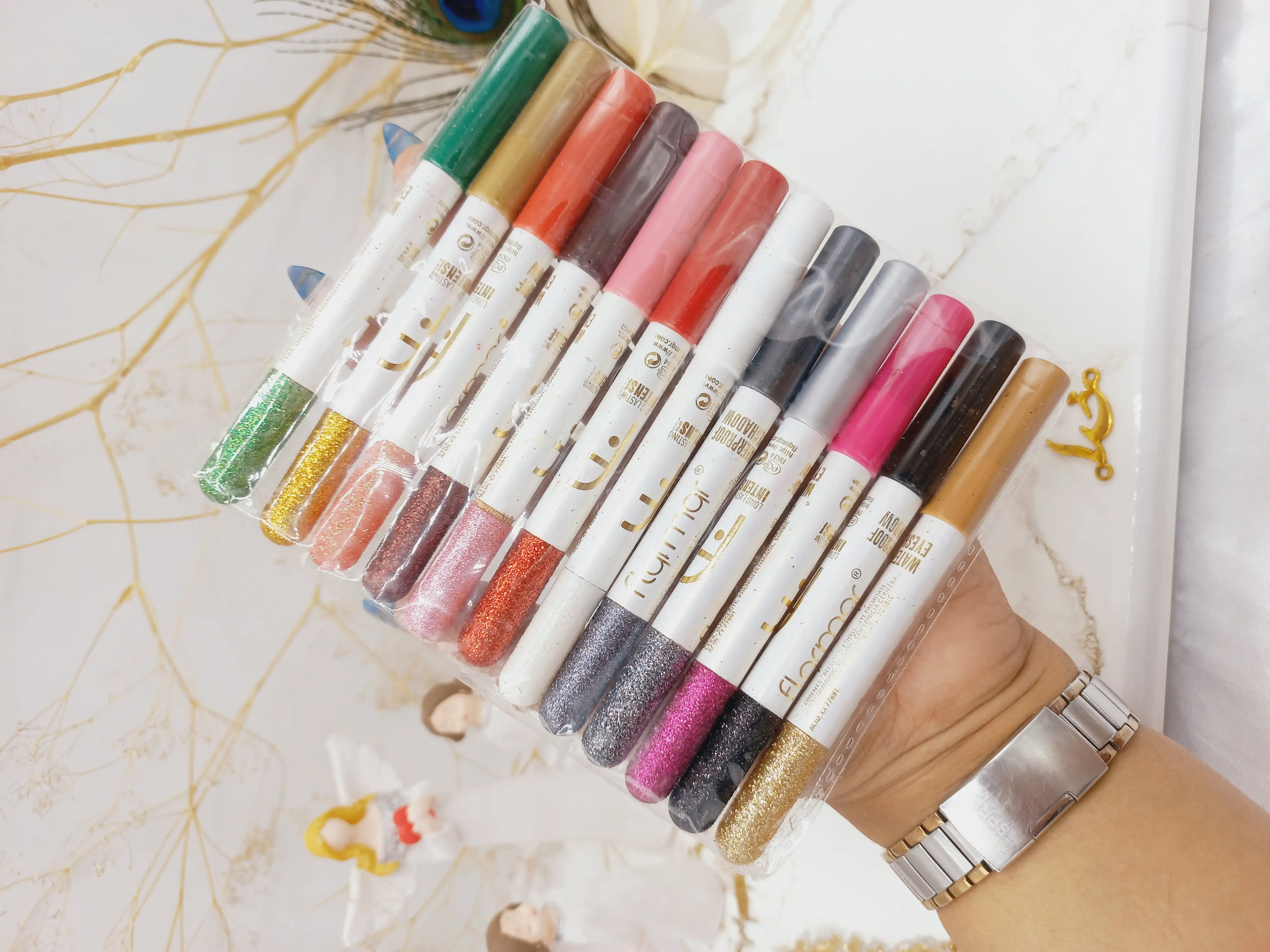 پک رژ مدادی 12 عددی گلیتری فلورمار Flomror