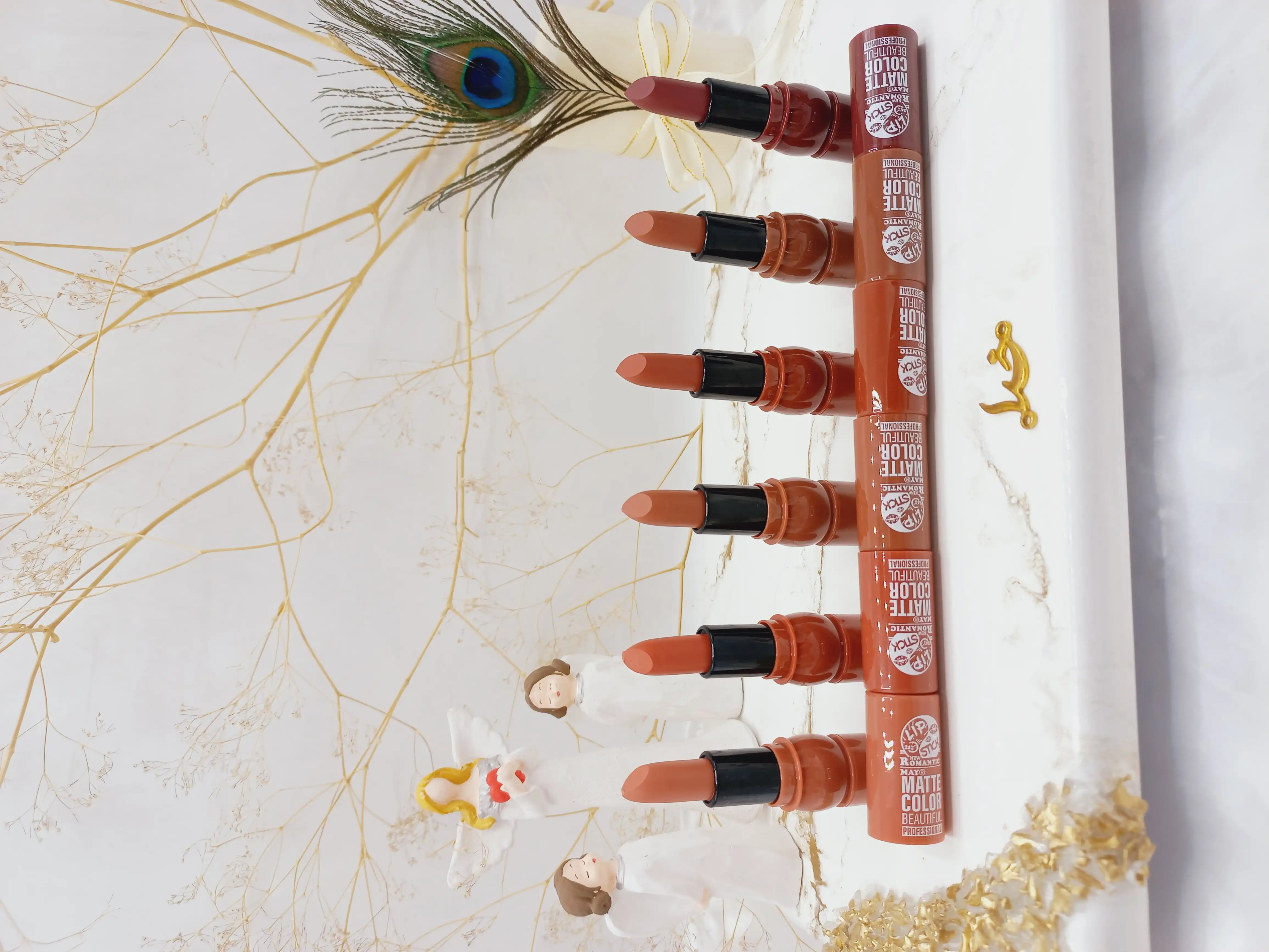 پک 6 تایی رژ جامد پرطرفدار مات رمانتیک می ROMANTIC MAY کد YR2108